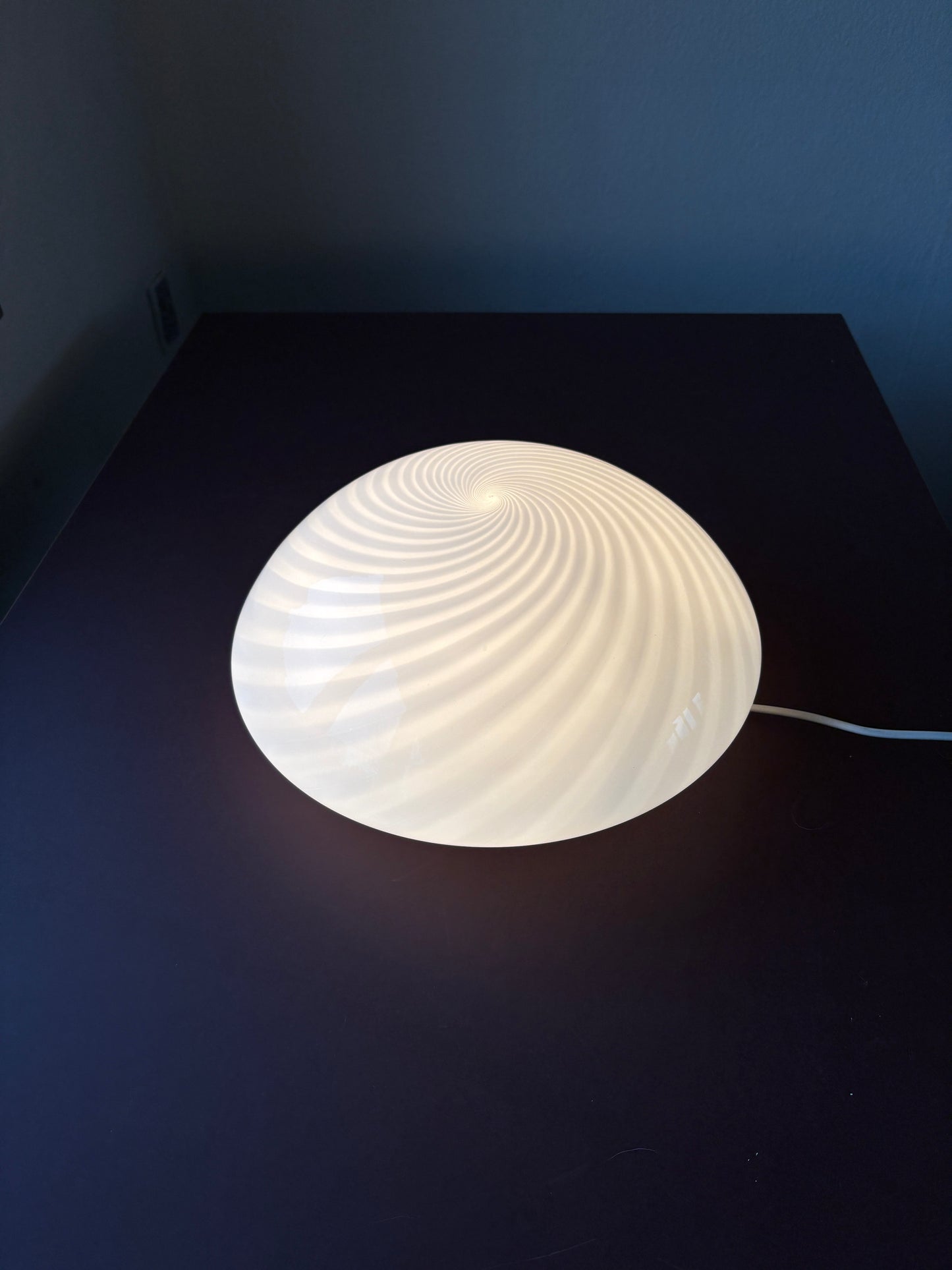 Vintage Murano plafond med hvidt swirl 35 cm