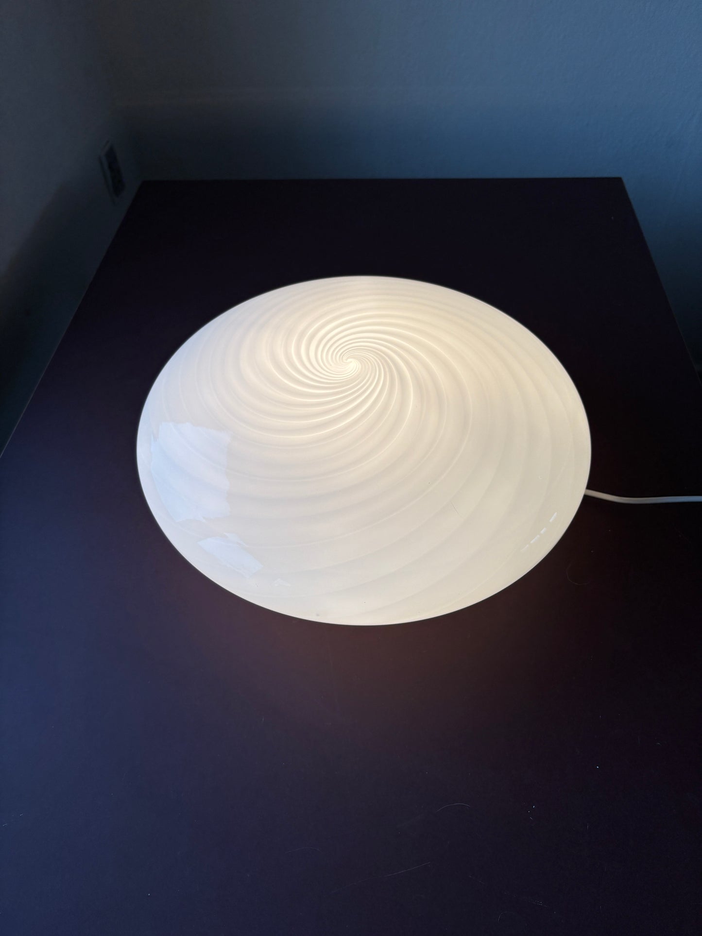 Vintage Murano plafond med hvidt swirl 40 cm