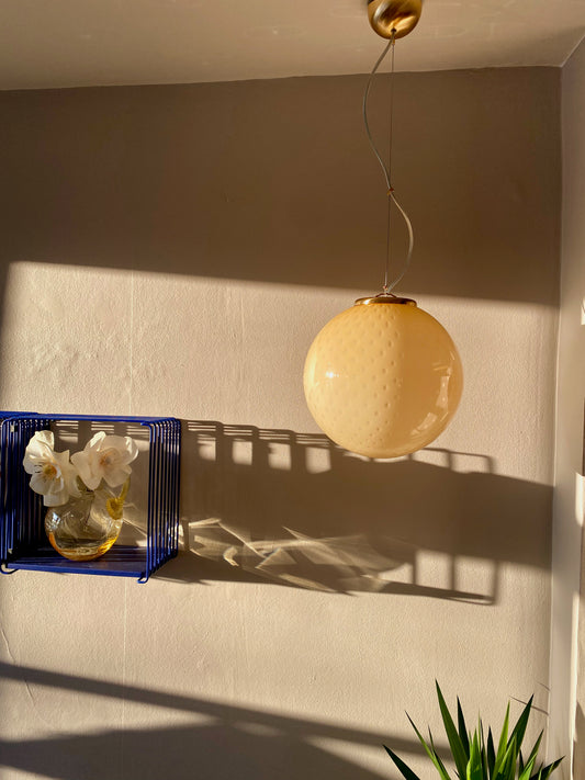 Smuk Murano lampe i gul bullicante D: 30 cm