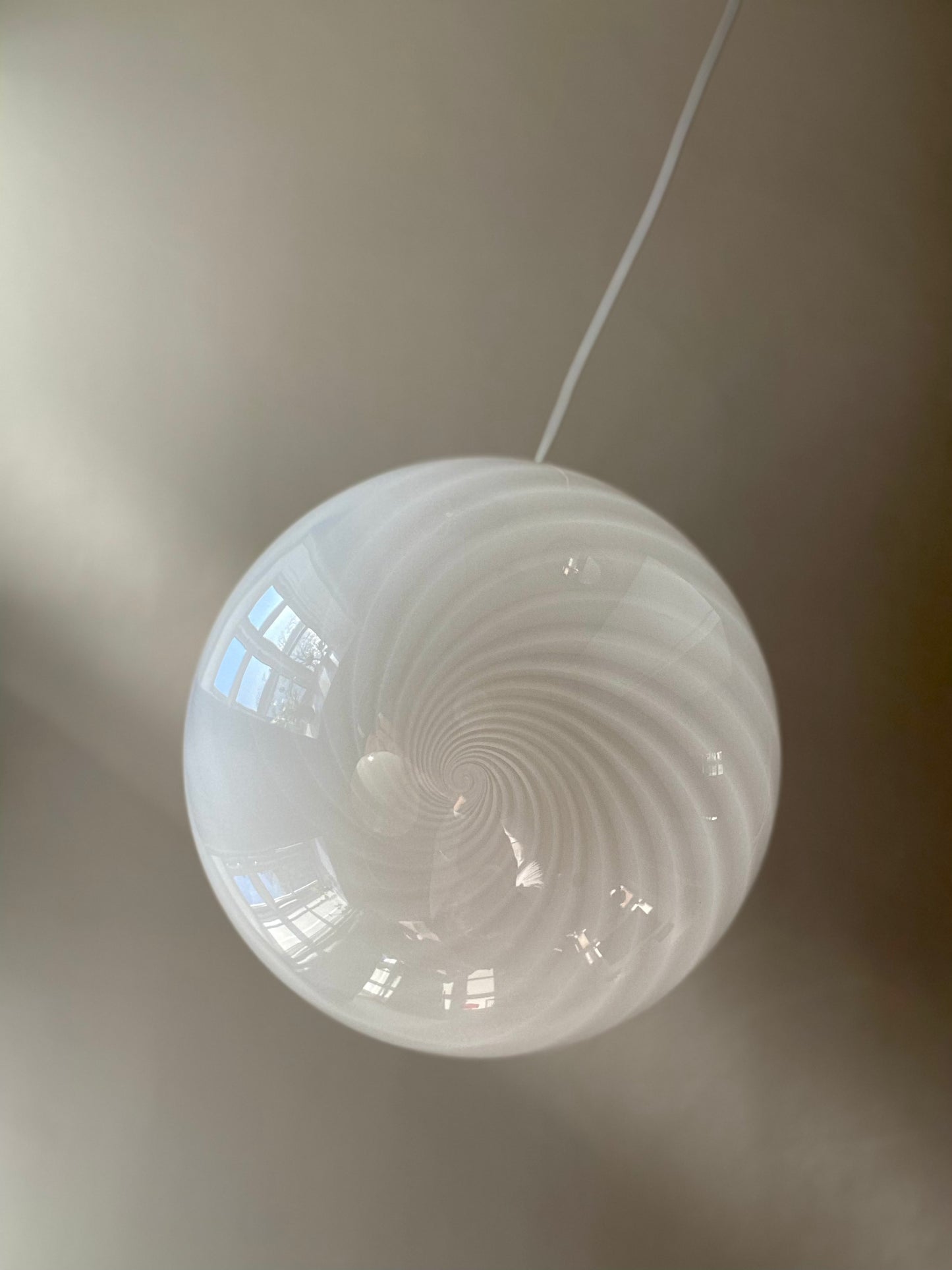 Murano loftlamper i hvid swirl