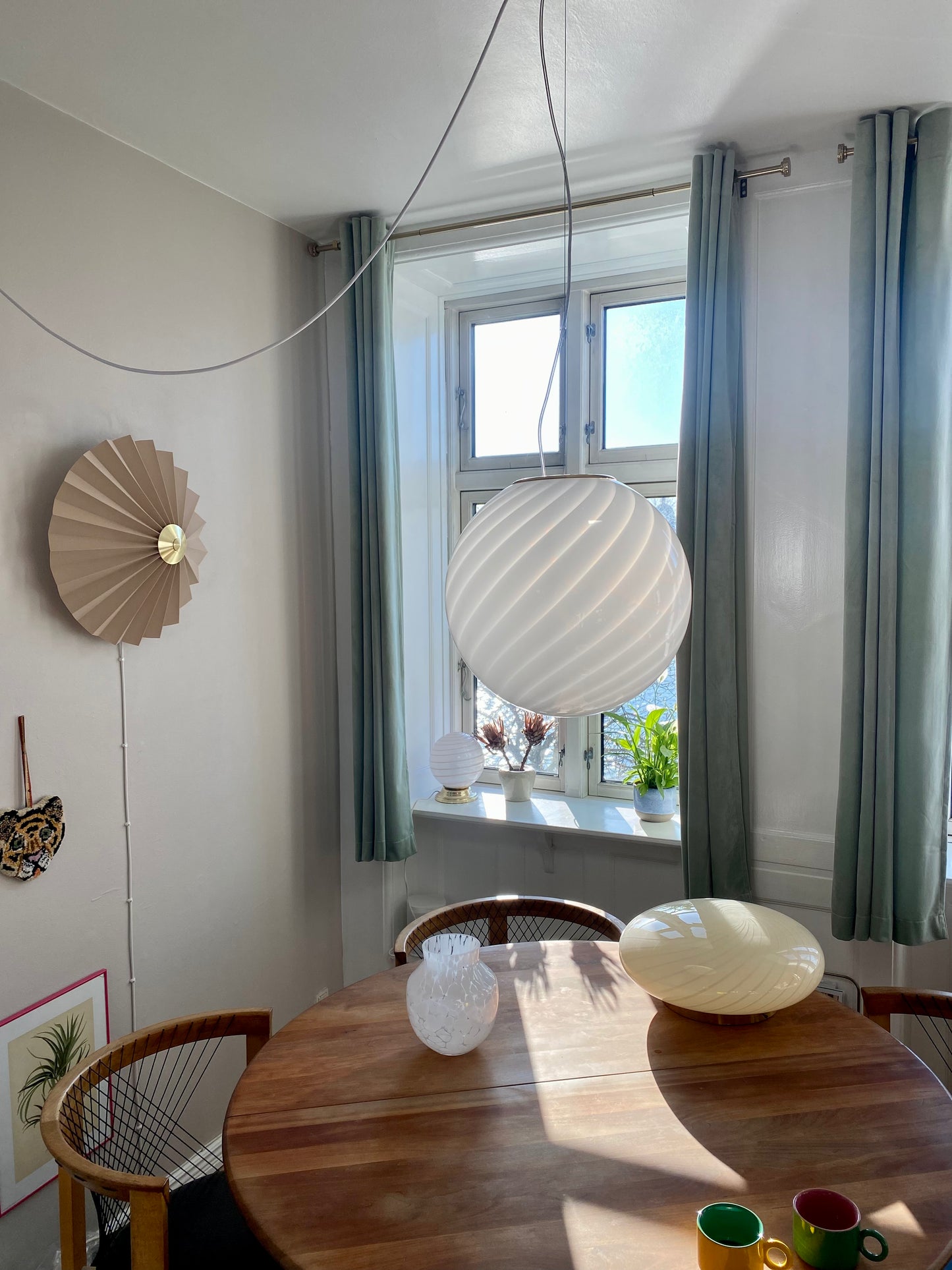 Murano loftlamper i hvid swirl