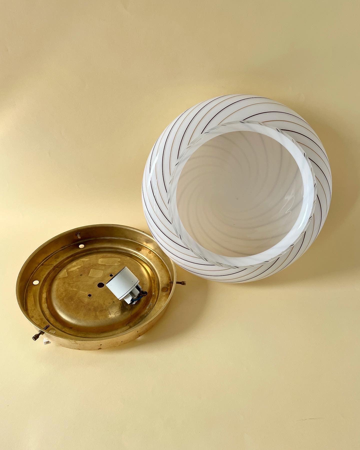 Vintage Murano plafond med filigrana glas