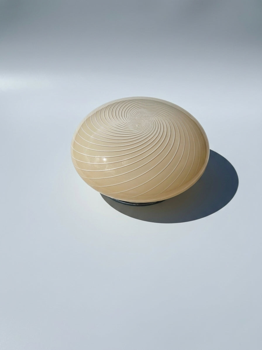 Vintage Murano plafond med cremegult swirl 30 cm