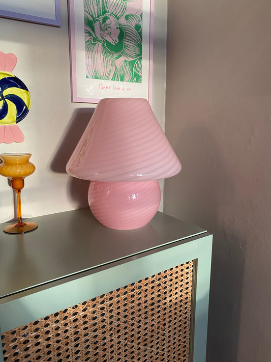 Vintage Murano mushroom i pink