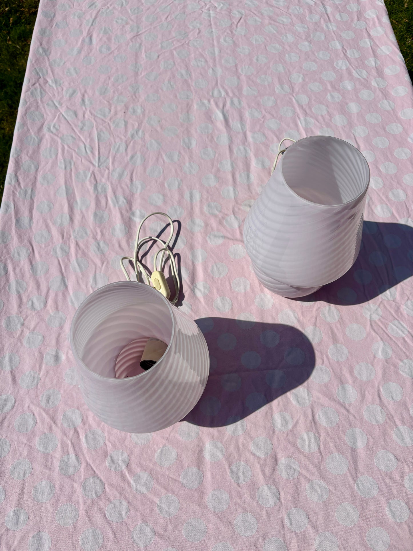 Sjældne Vintage Effetre Murano mushroom i pink swirl 30 cm
