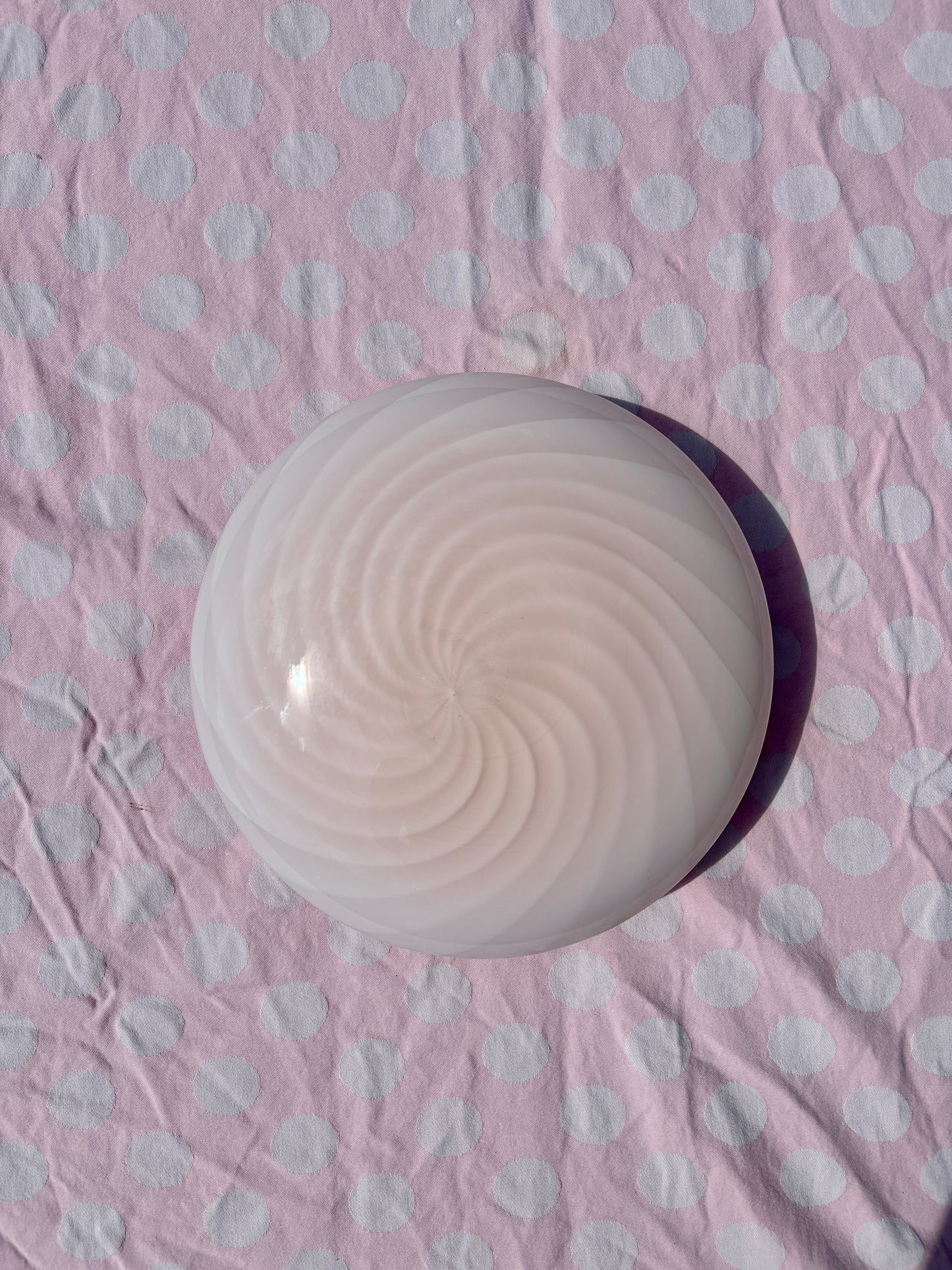 Sjælden vintage lyserød Murano plafond i swirl 30 cm fra Da Vinci Murano