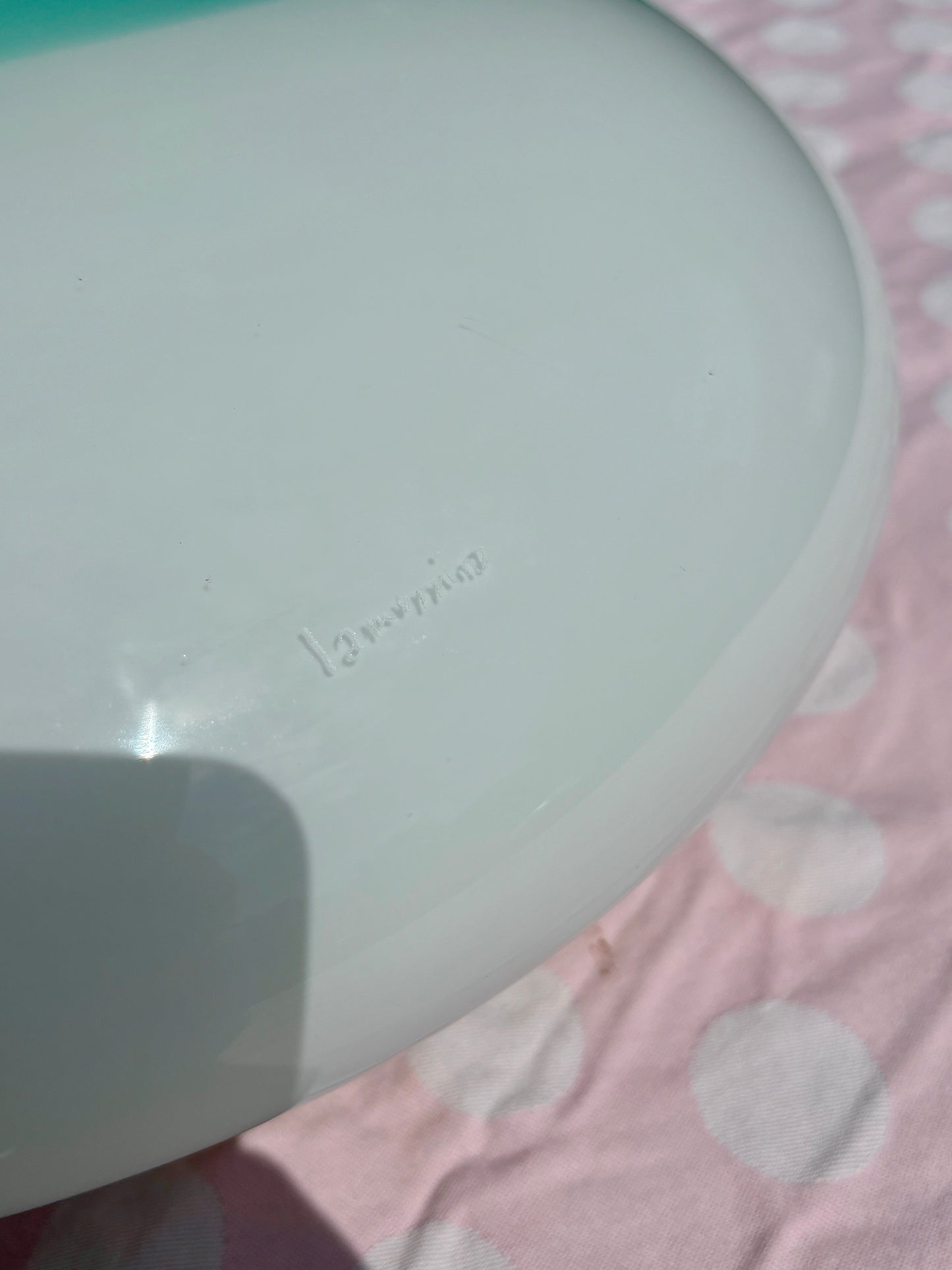 Vintage Murano plafond fra "La Murrina" i hvidt og blåt mønster 38 cm