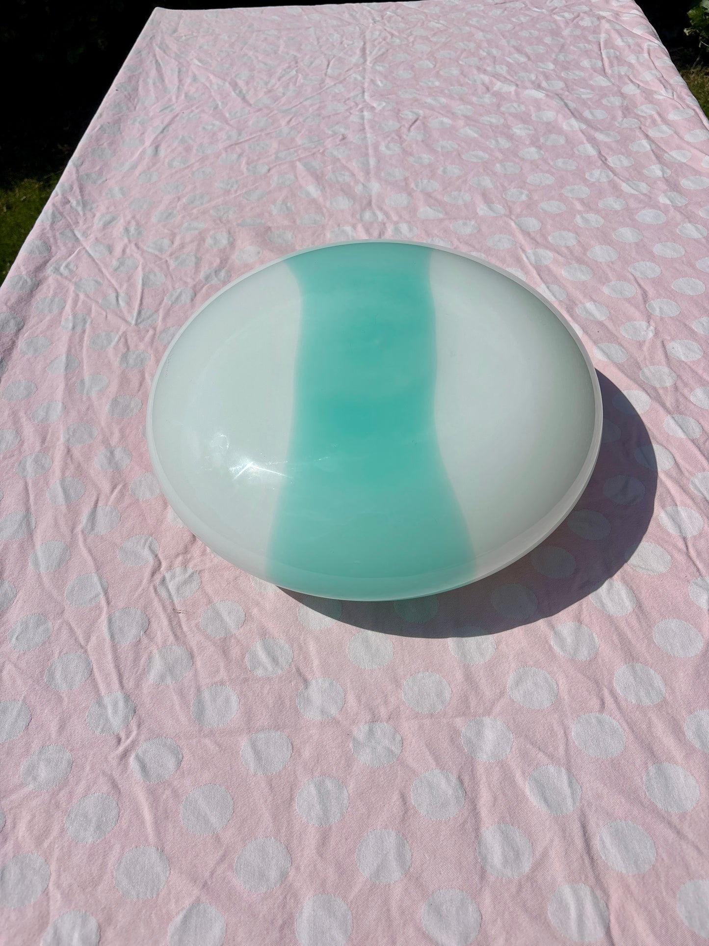 Vintage Murano plafond fra "La Murrina" i hvidt og blåt mønster 38 cm