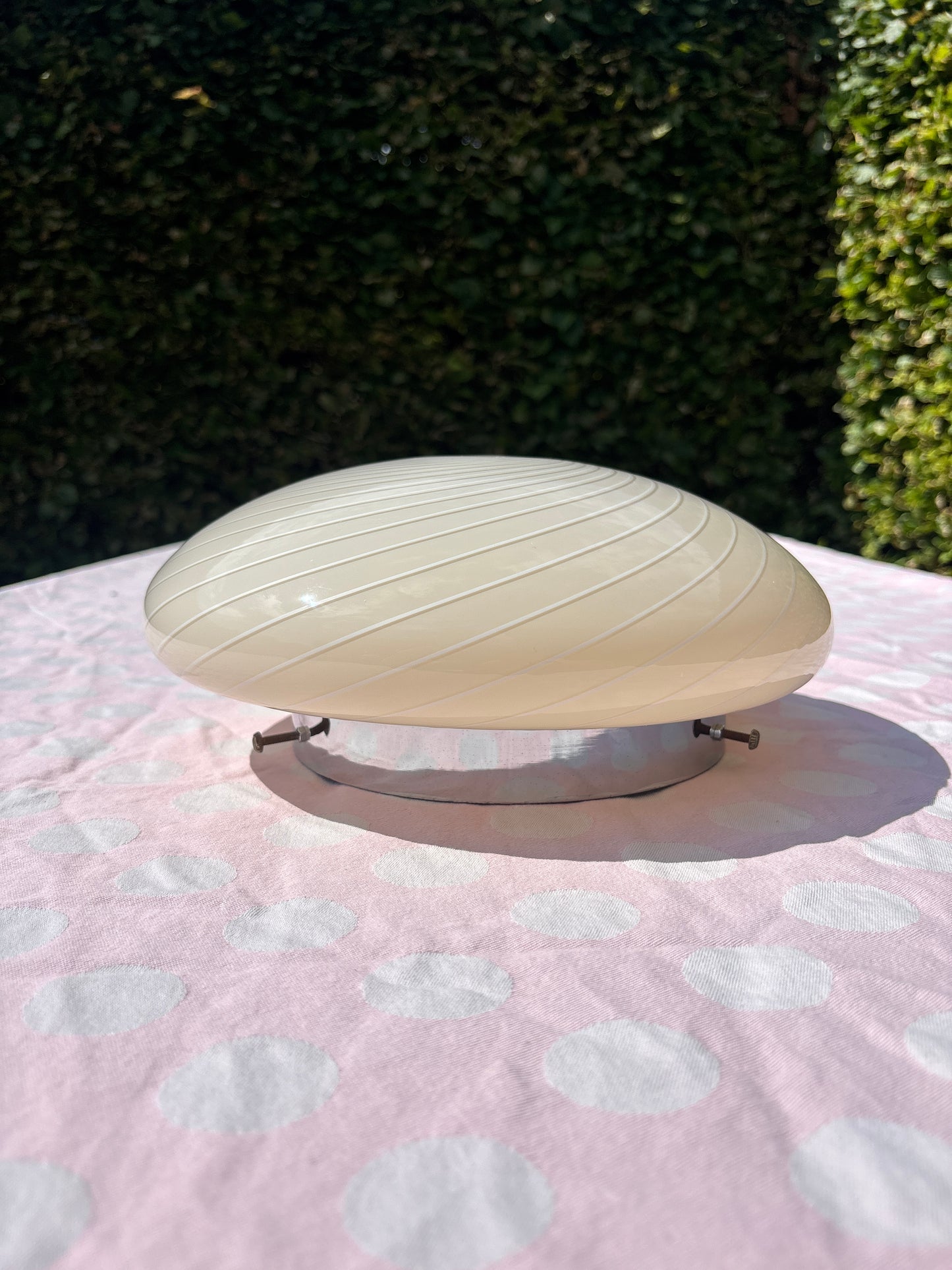 Vintage Murano plafond med cremegult swirl 30 cm