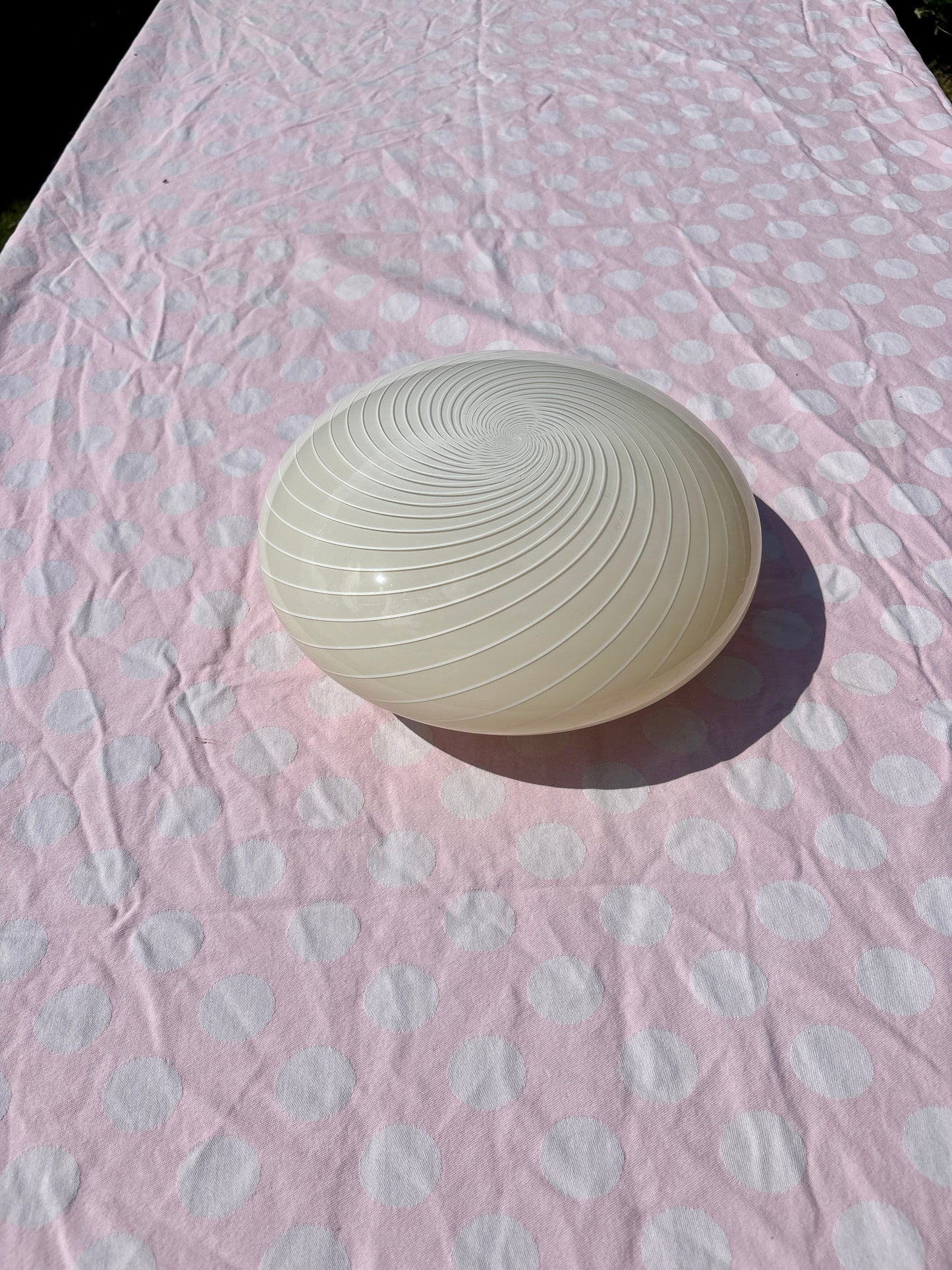Vintage Murano plafond med cremegult swirl 30 cm