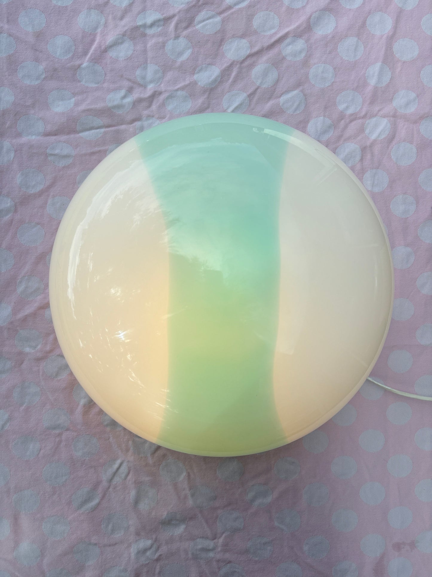 Vintage Murano plafond fra "La Murrina" i hvidt og blåt mønster 38 cm
