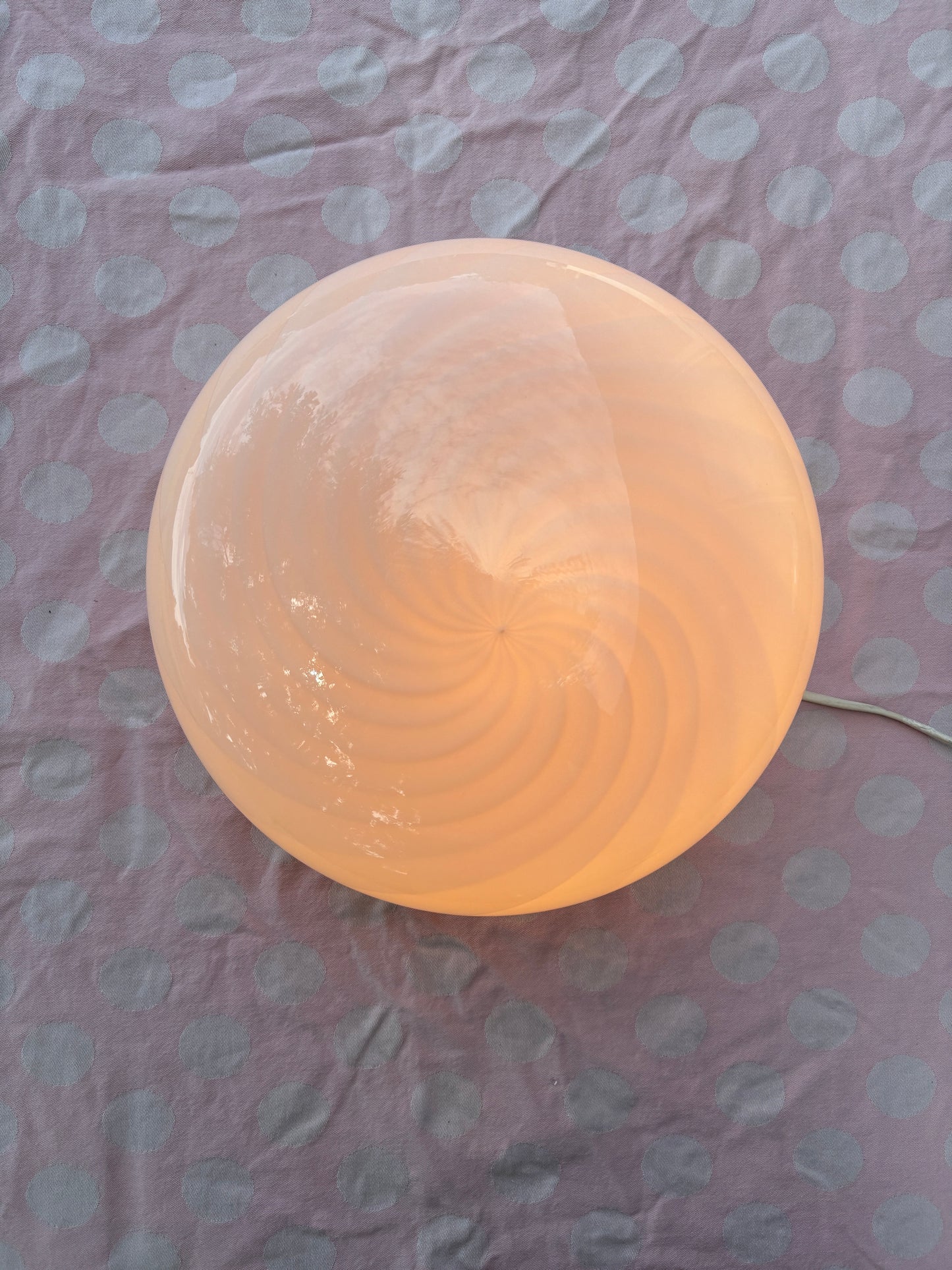 Sjælden vintage lyserød Murano plafond i swirl 30 cm fra Da Vinci Murano