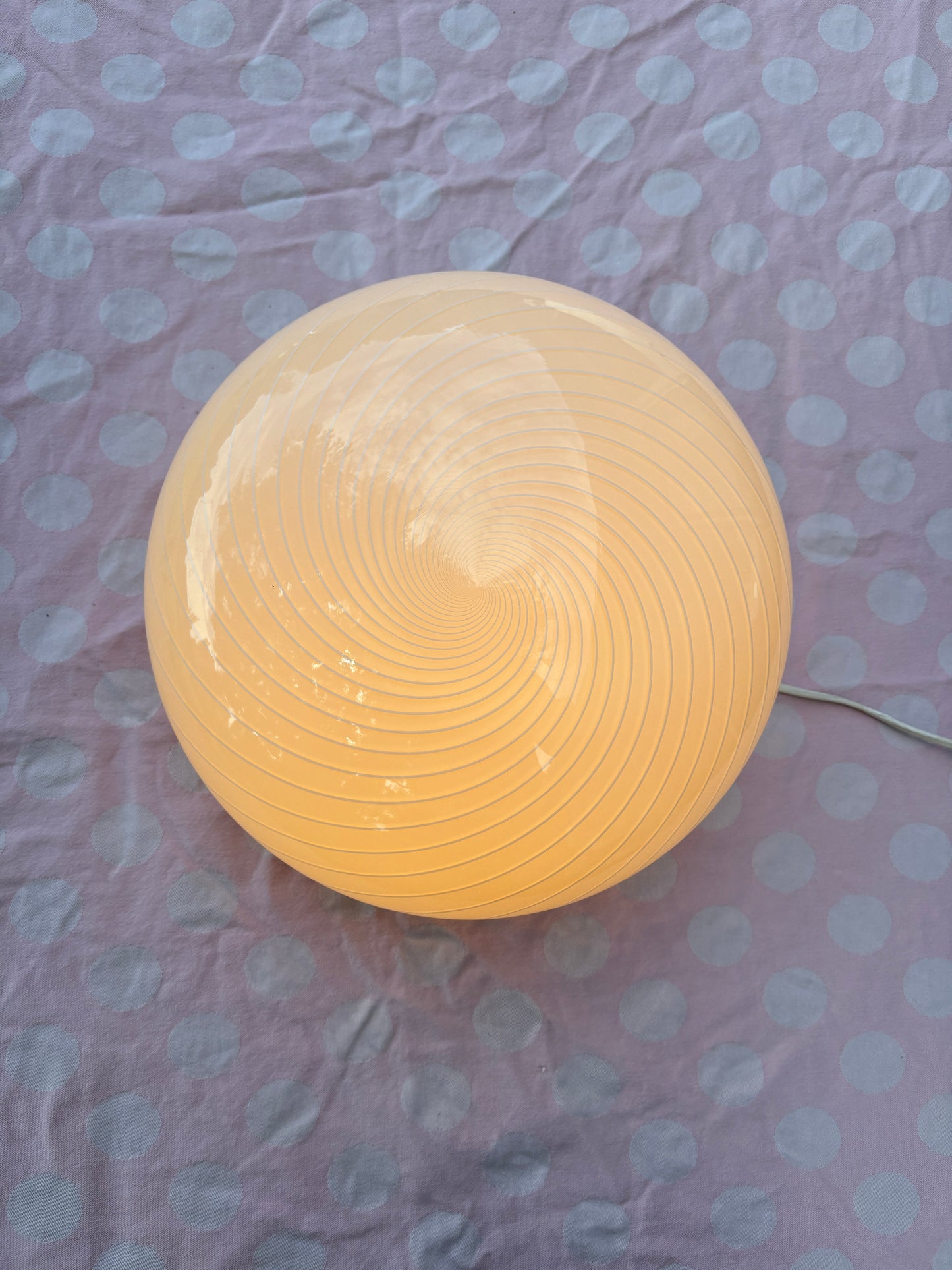 Vintage Murano plafond med cremegult swirl 30 cm