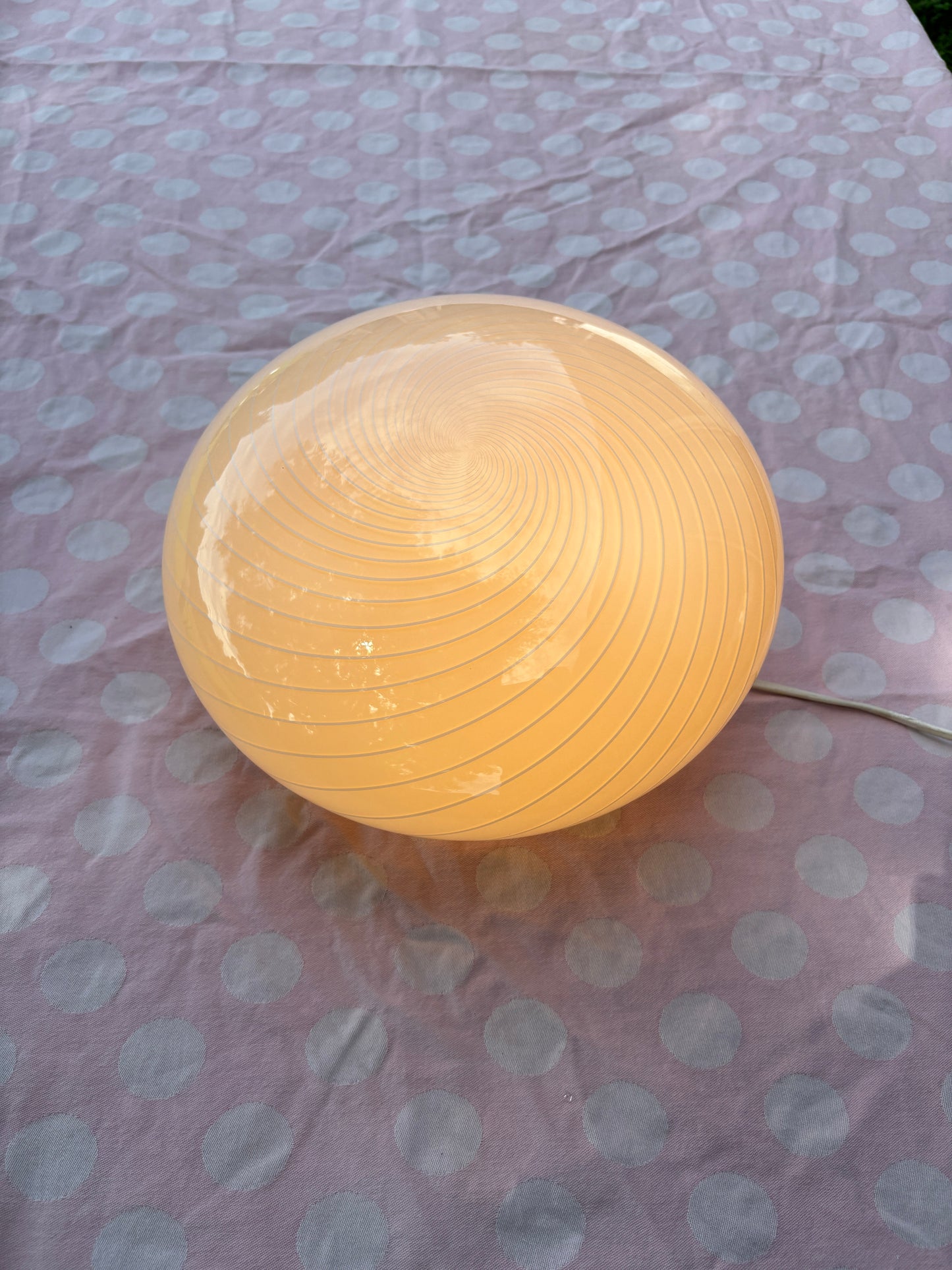 Vintage Murano plafond med cremegult swirl 30 cm
