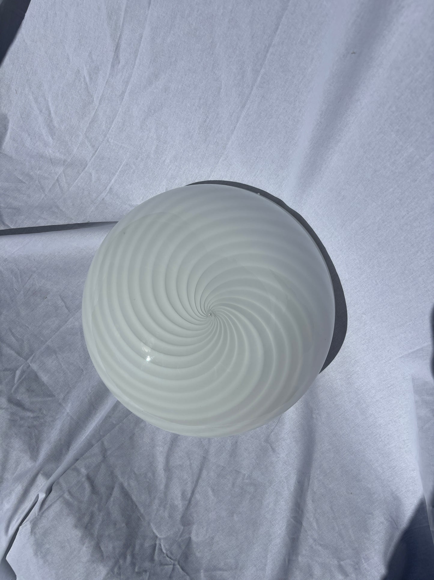 Vintage Murano plafond i hvid swirl 38 cm