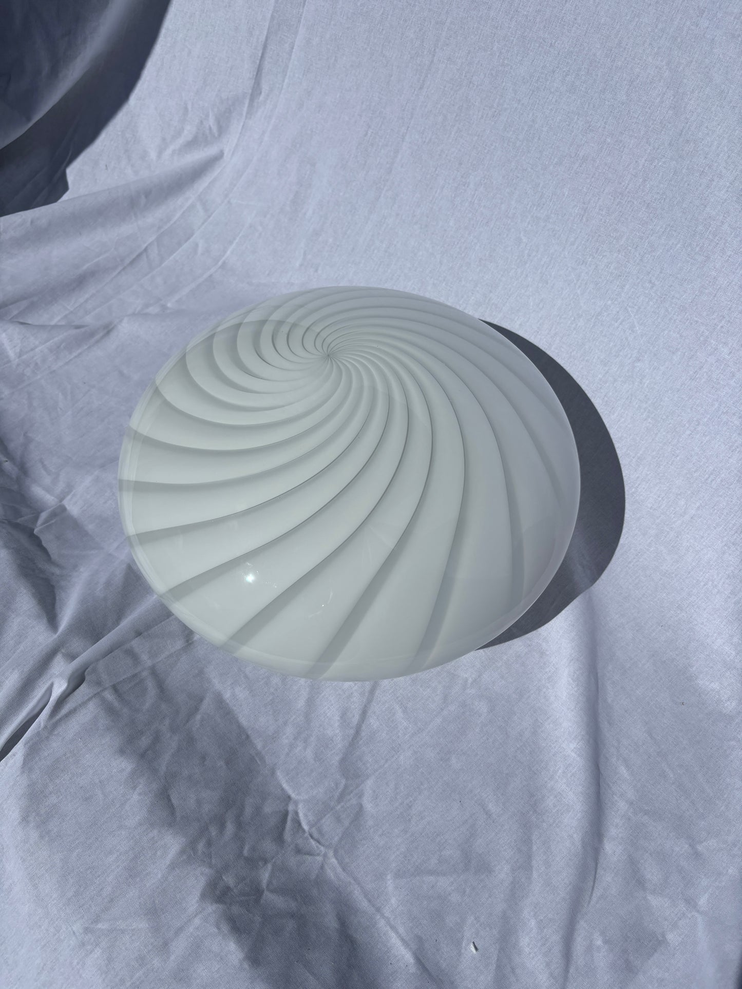 Vintage Murano plafond i hvid swirl 35 cm