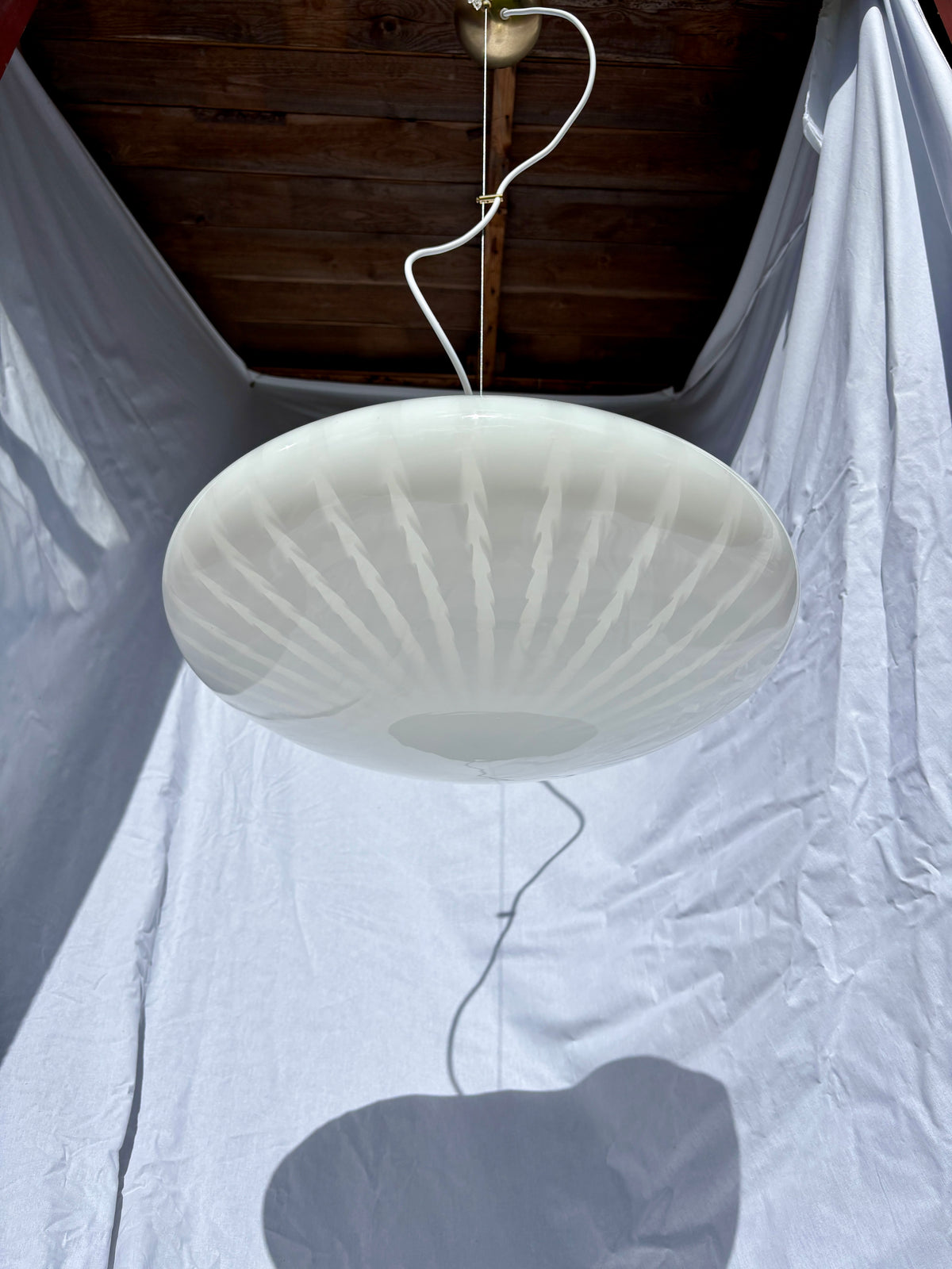 Kæmpe vintage Murano loftslampe med peacock mønster 45 cm