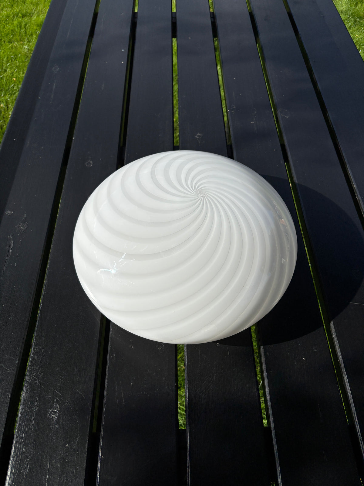 Vintage Murano plafond i hvid swirl 38 cm
