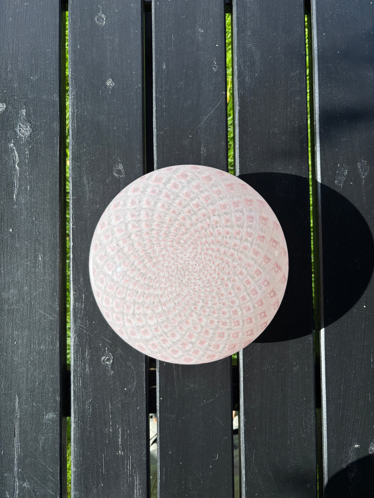 Sjælden vintage Murano plafond i lysrøde Murrine mønster 25 cm