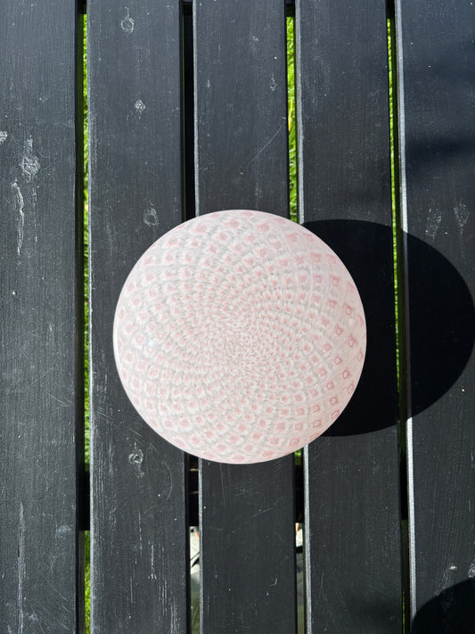 Sjælden vintage Murano plafond i lysrøde Murrine mønster 25 cm