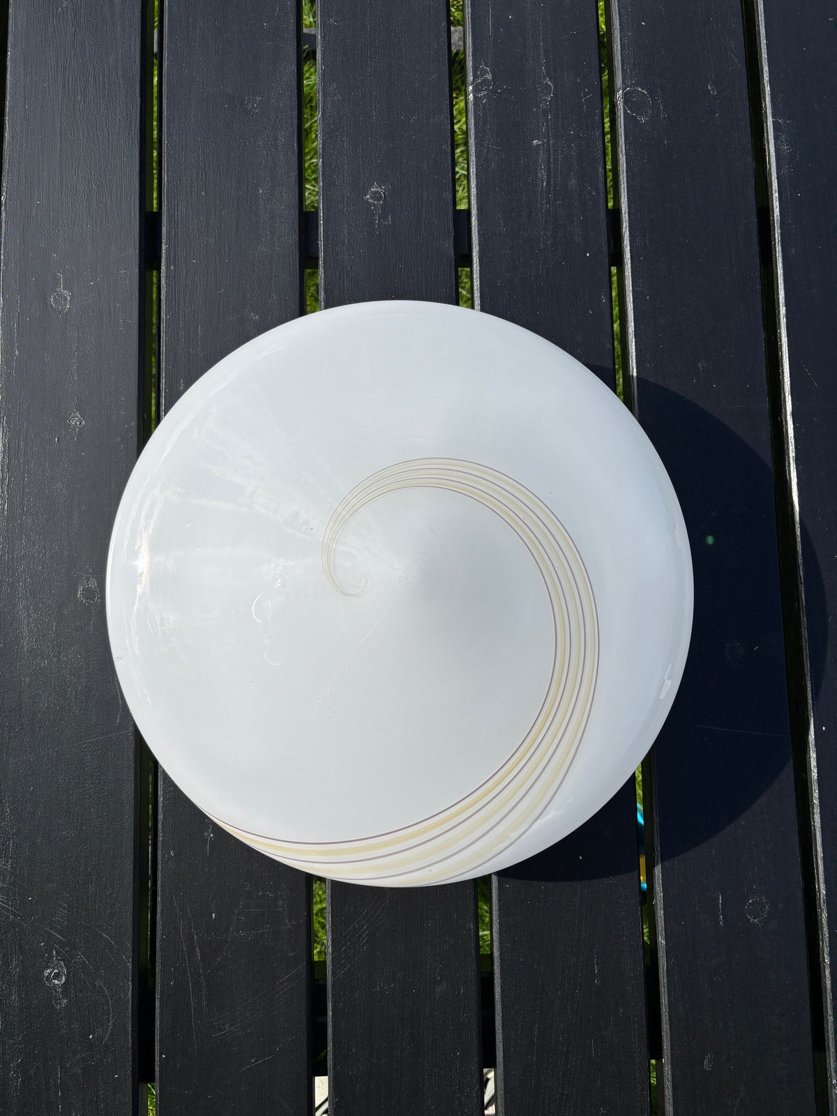 Vintage Murano plafond med gult og gråt swirl 40 cm