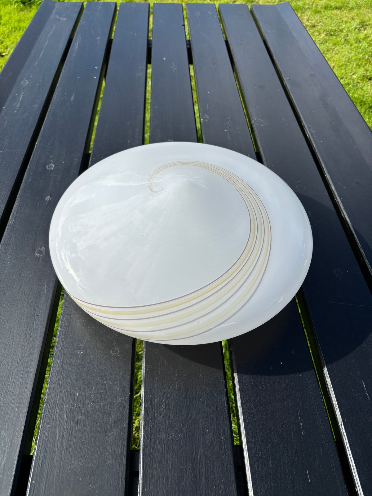 Vintage Murano plafond med gult og gråt swirl 40 cm