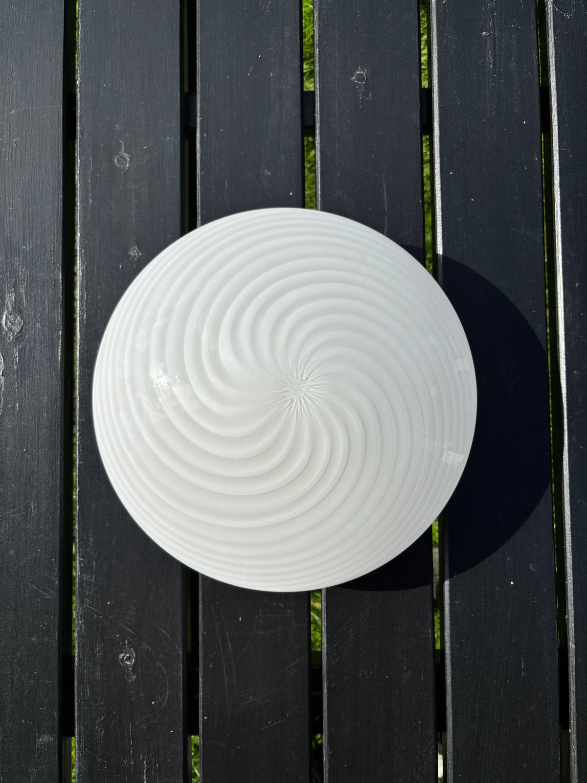 Vintage Murano plafond i hvid swirl 35 cm