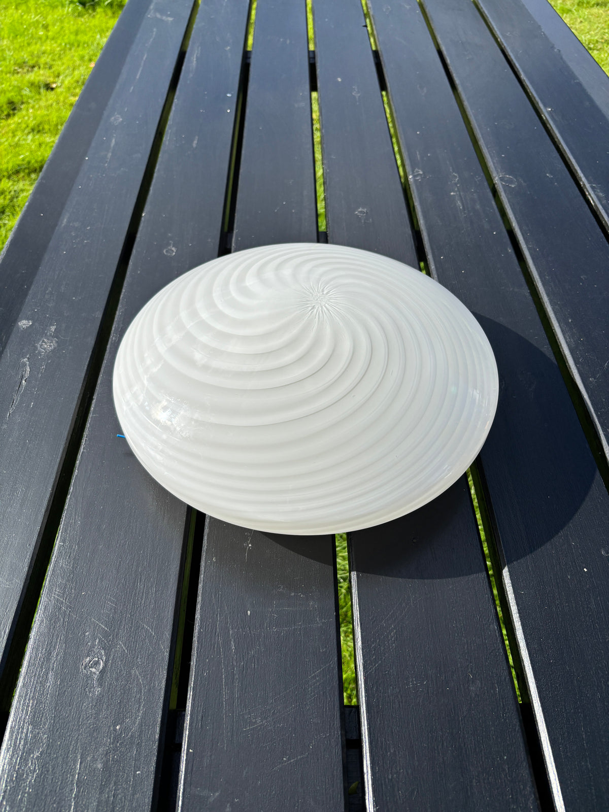 Vintage Murano plafond i hvid swirl 35 cm