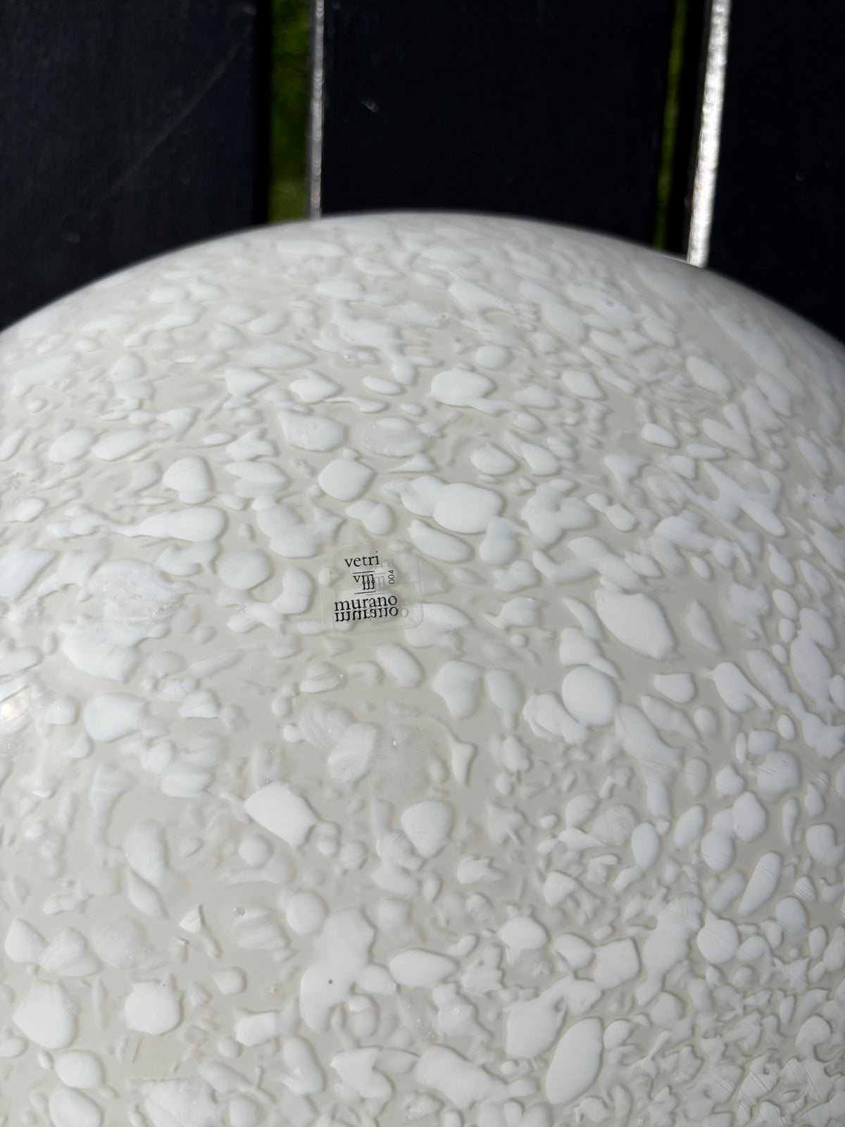 Vintage Murano plafond  i en smuk hvid farve med perlemor mønster 40 cm
