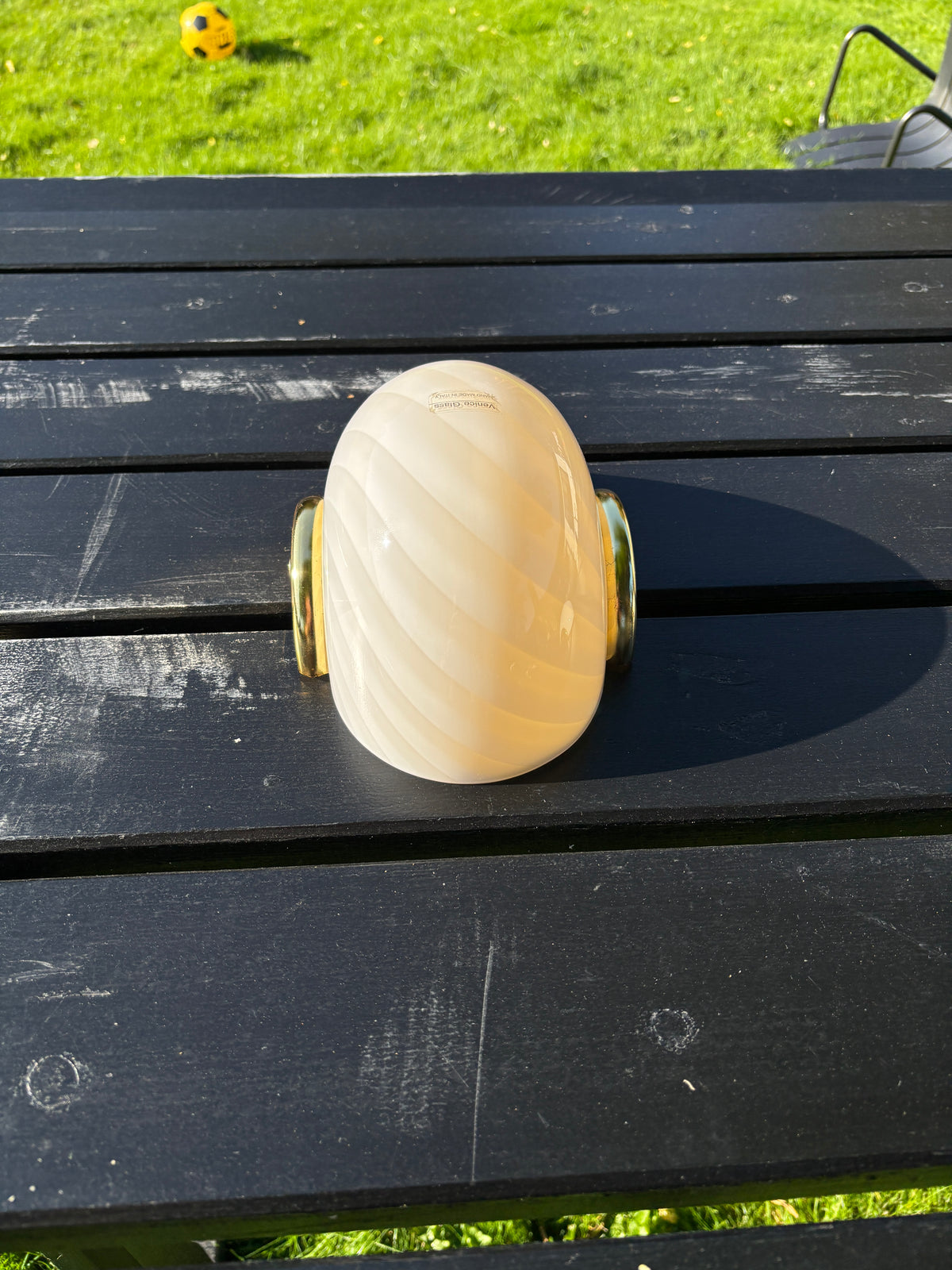 Sjælden vintage Murano muslinge væglampe i ravgult swirl