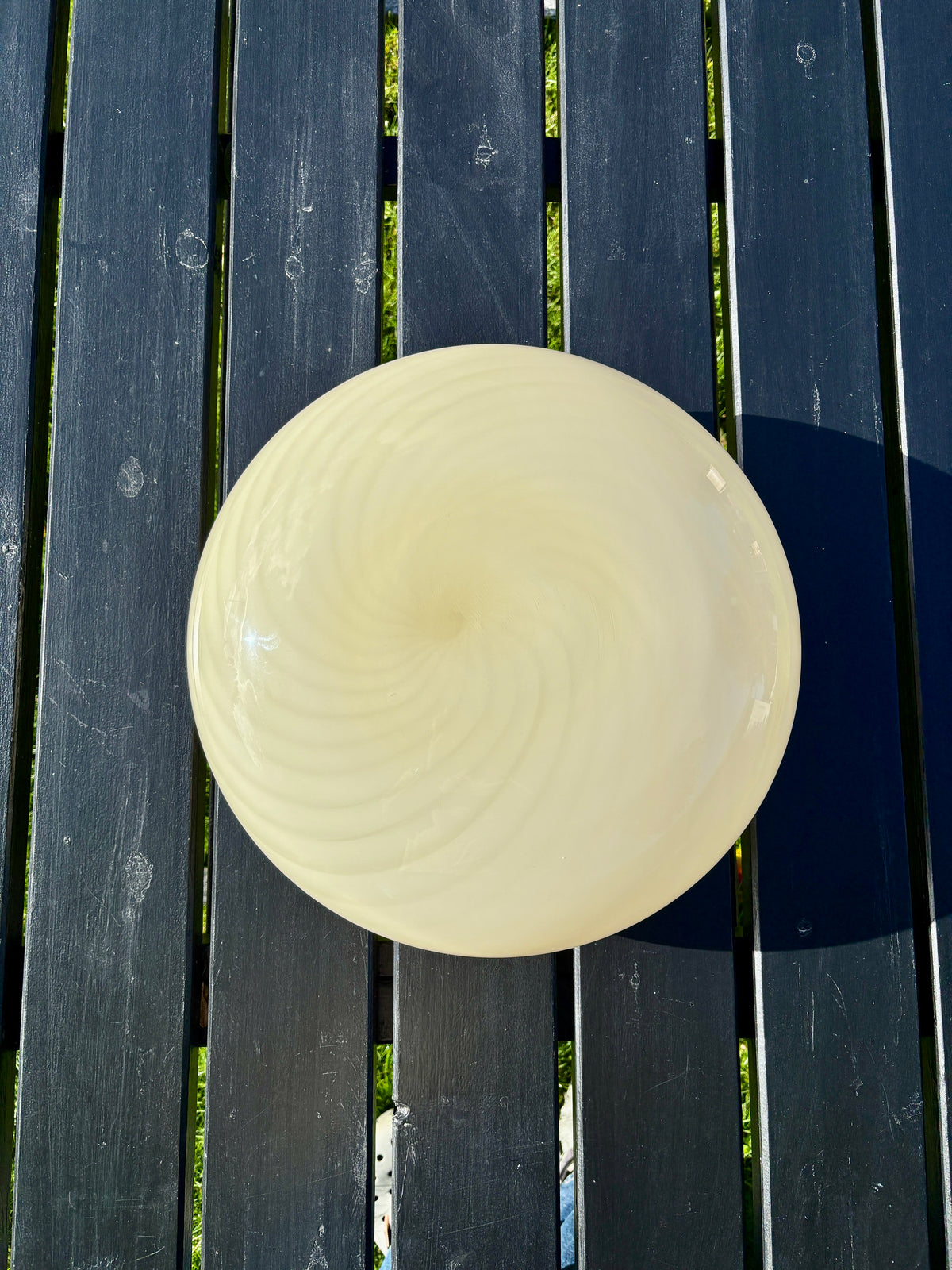 Vintage gul Murano plafond i swirl 38 cm