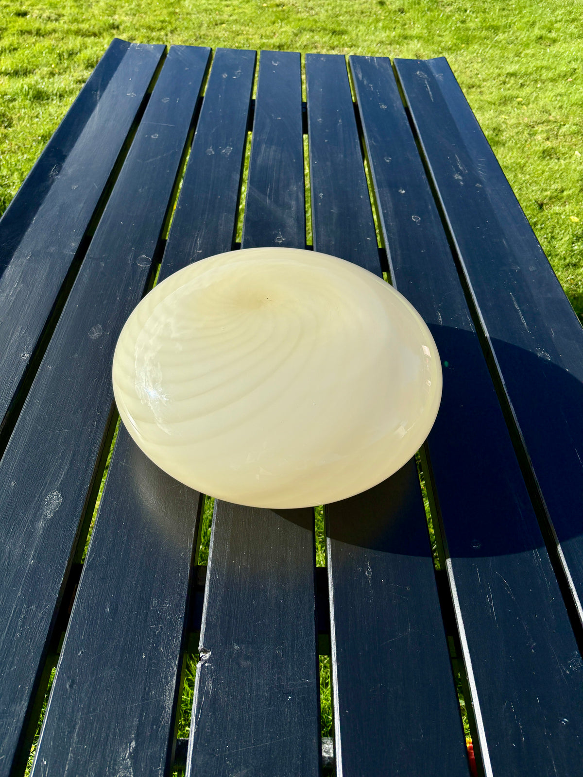 Vintage gul Murano plafond i swirl 38 cm