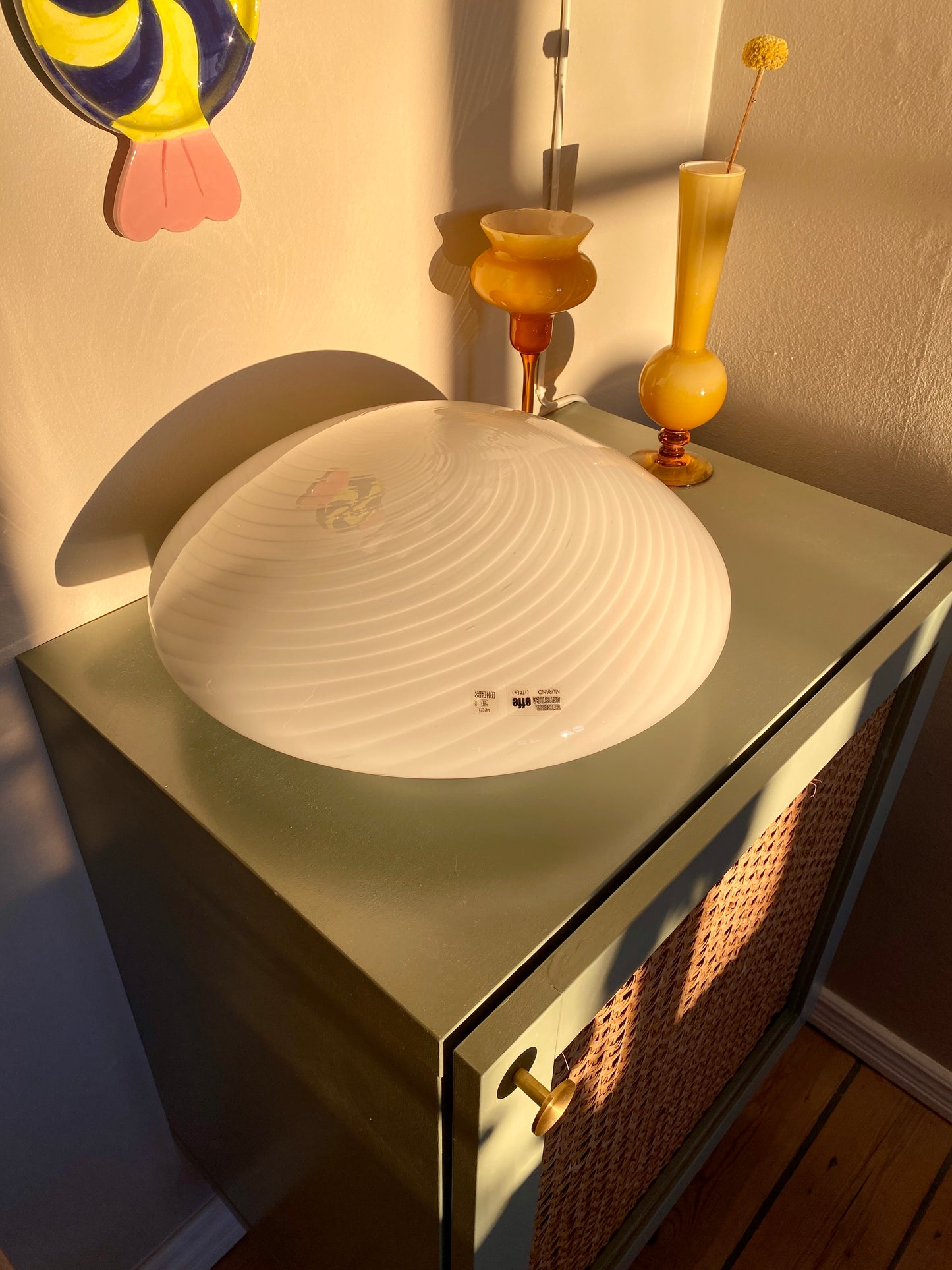 Murano Effetre plafond med swirl