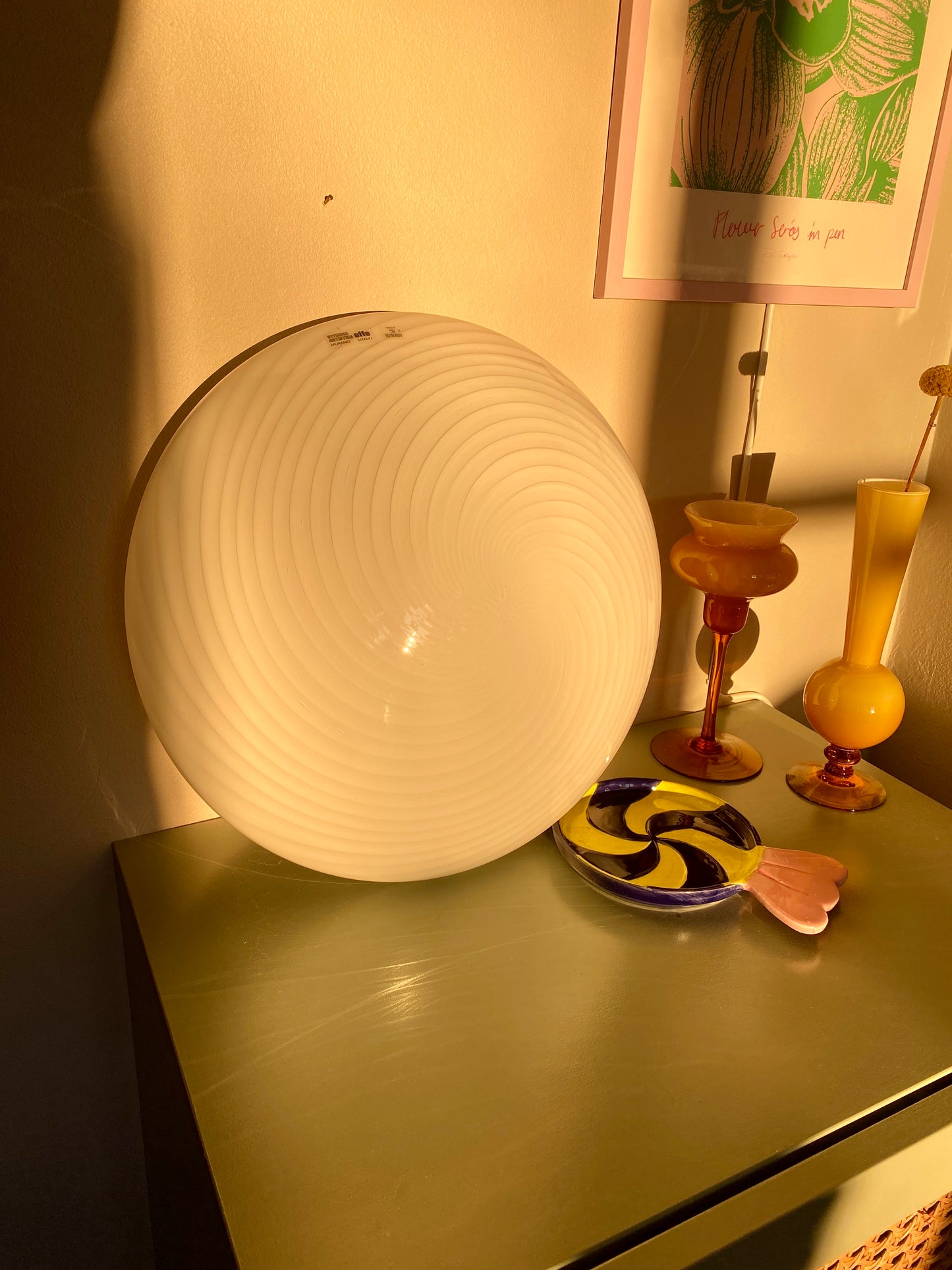 Murano Effetre plafond med swirl