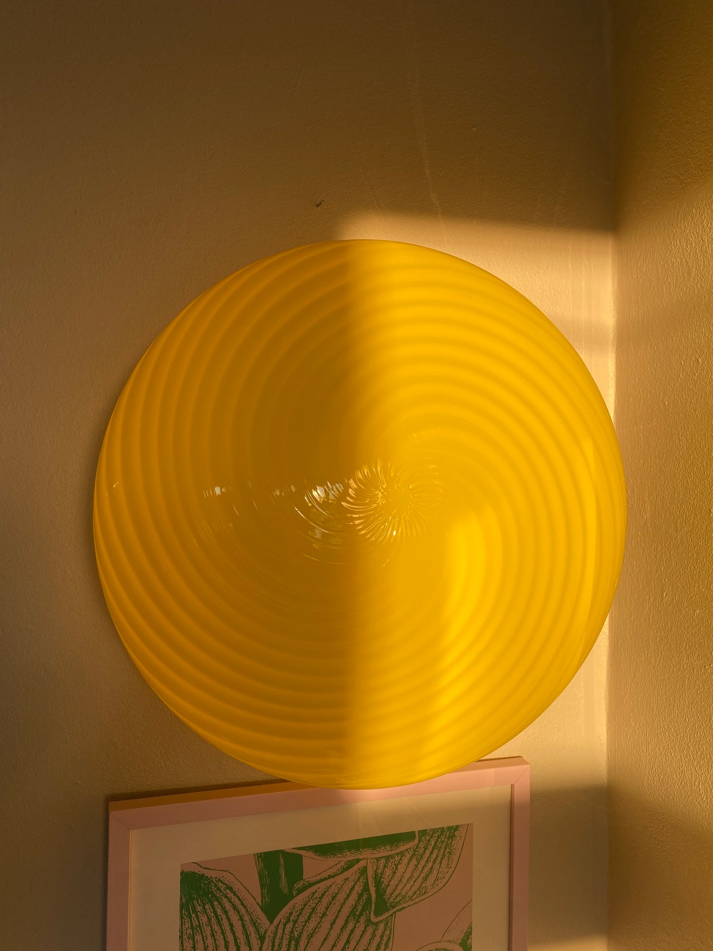 Vintage gul De Majo Murano plafond lampe