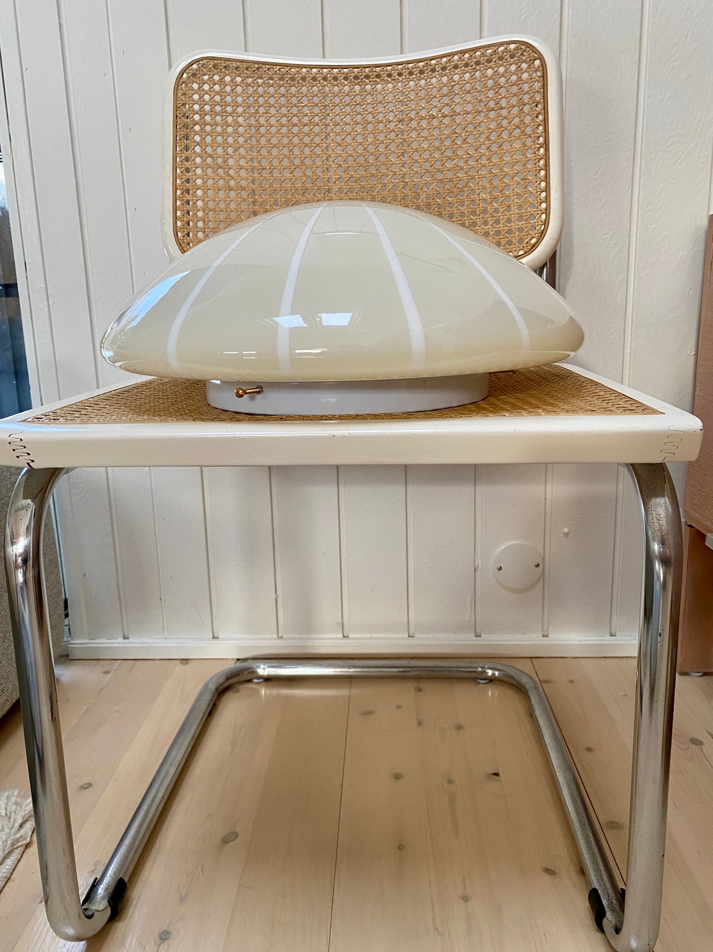 Kæmpe vintage Murano plafond lampe med filigrana mønster