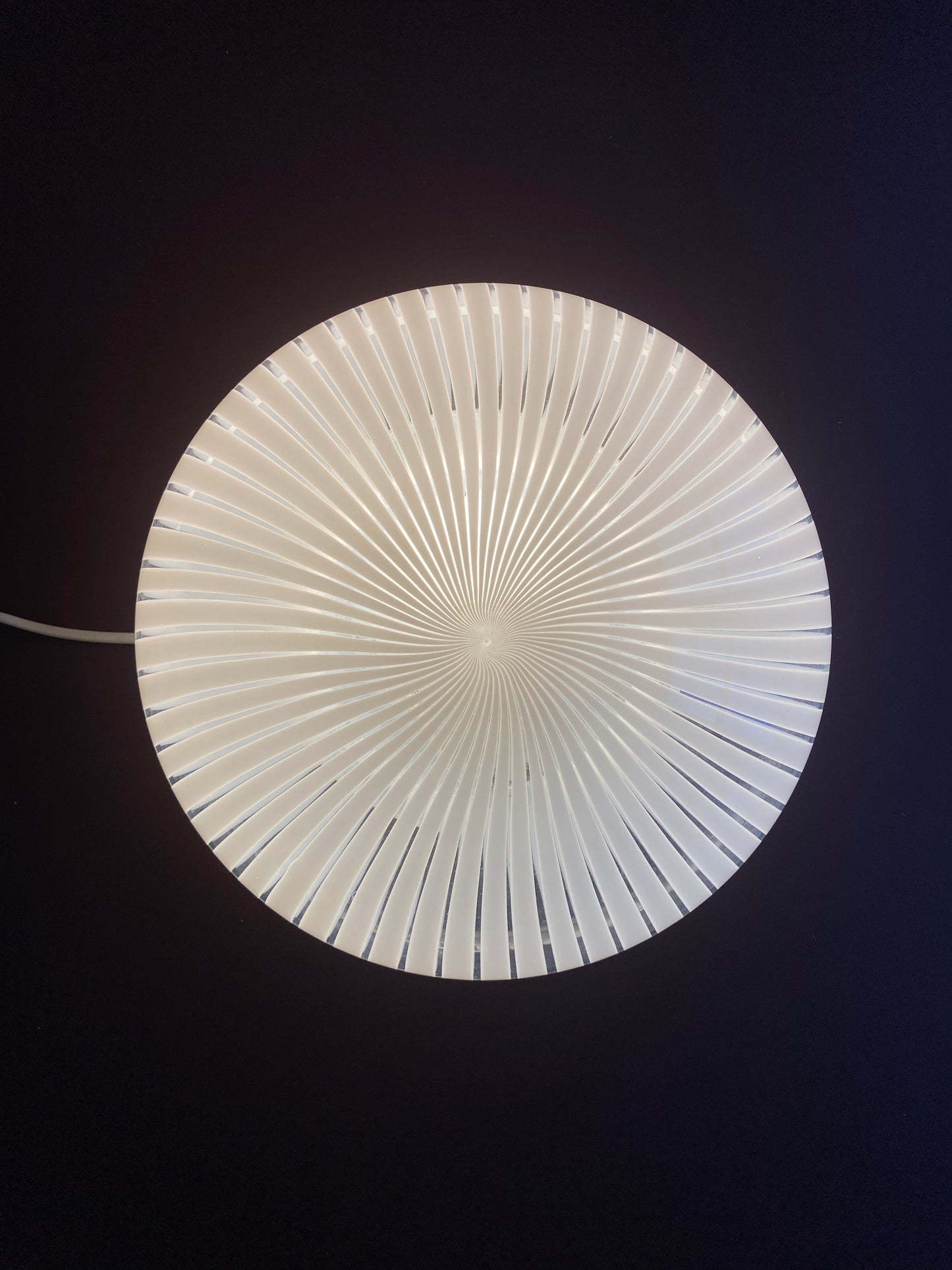 Vintage Murano plafond med hvid vertikalt filigrana 30 cm