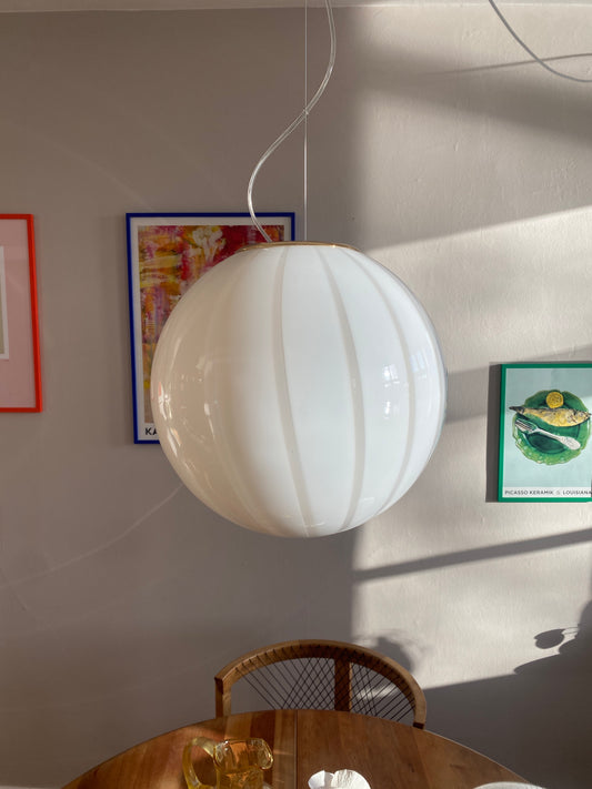 Murano loftslampe med beige vertikale striber i 40 cm