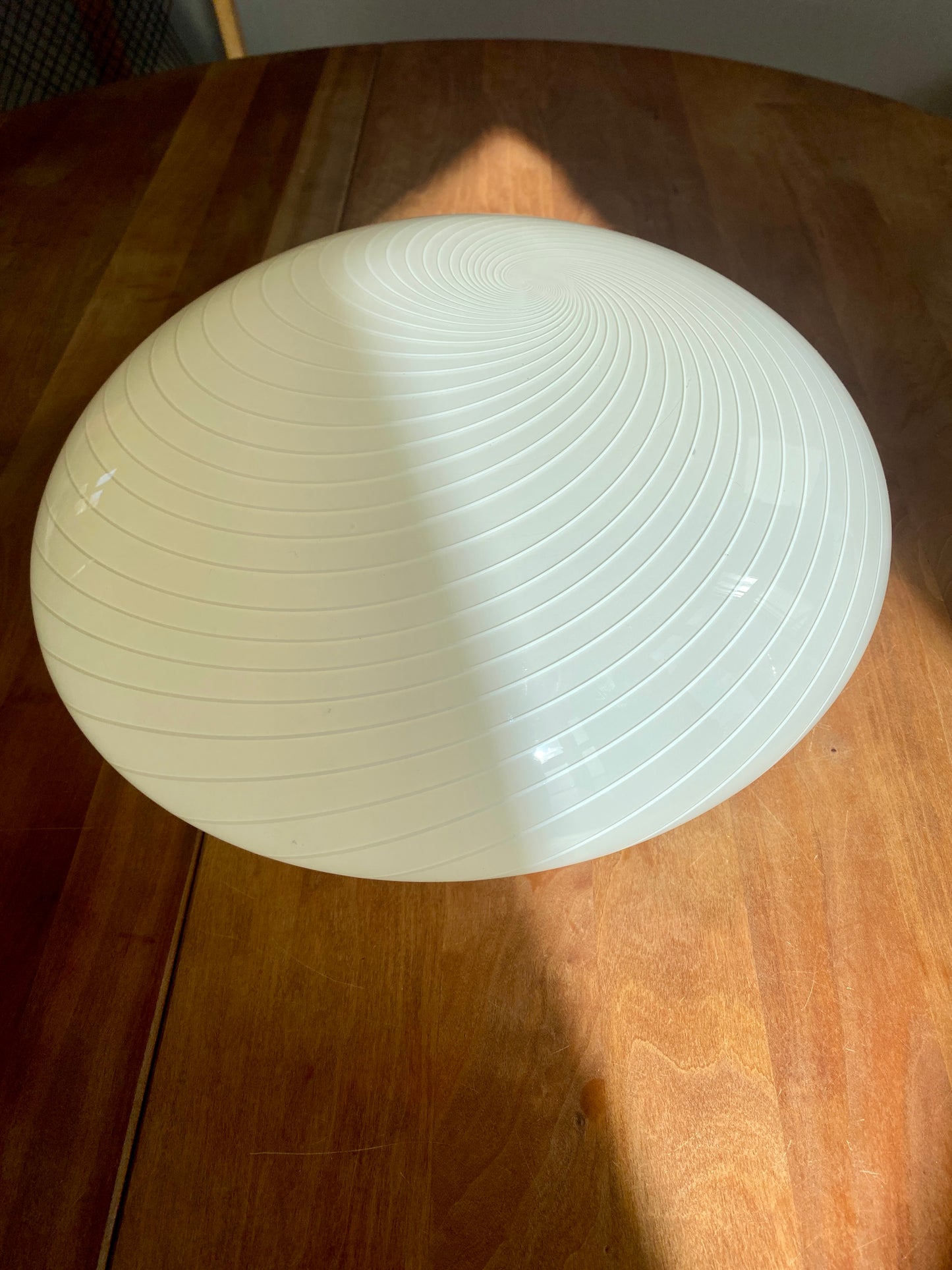Vintage Murano plafond i cremegul med hvid swirl 40 cm