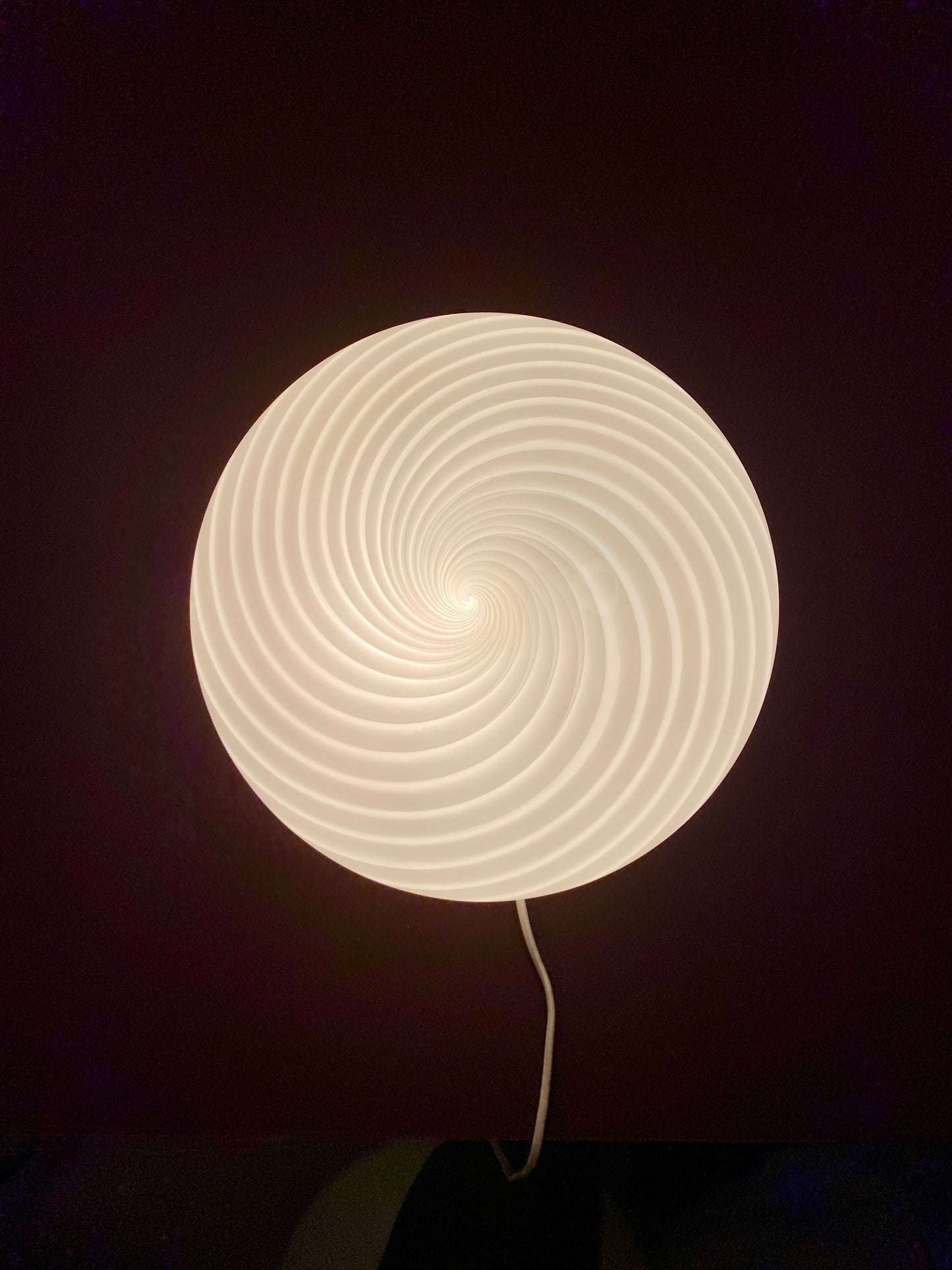 Vintage Murano plafond swirl 30 cm hvid