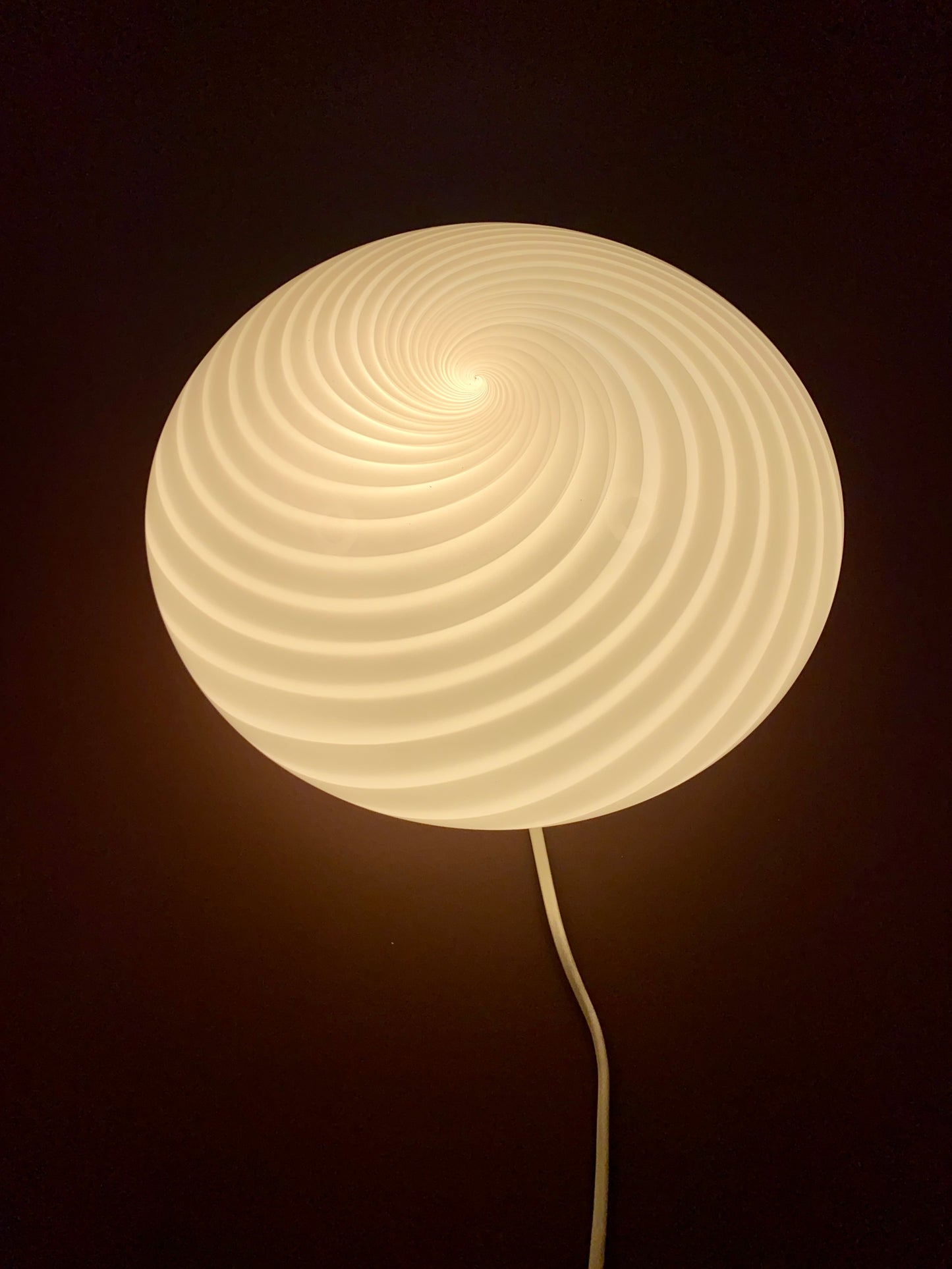 Vintage Murano plafond swirl 30 cm hvid