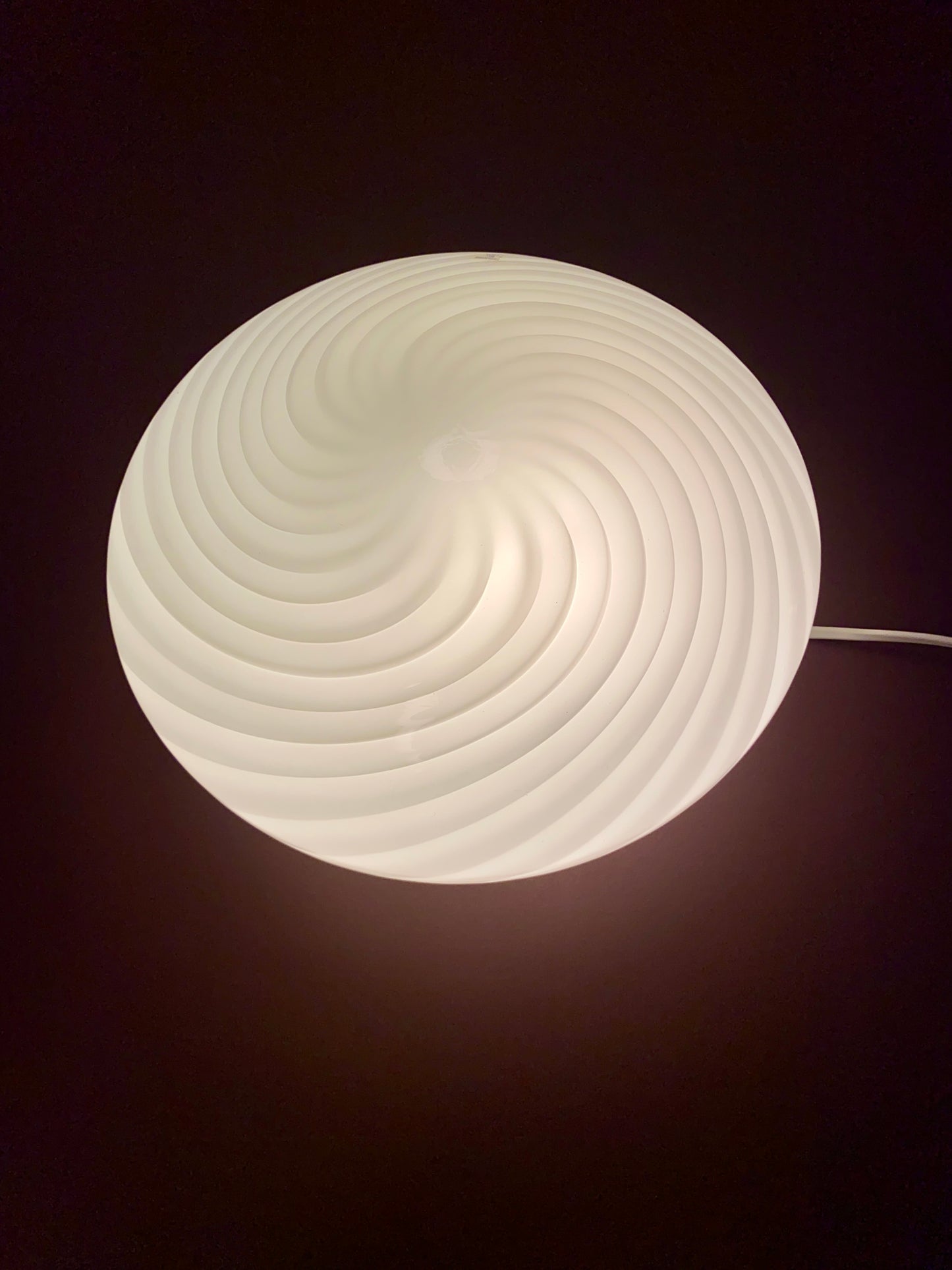 Vintage Murano plafond swirl 30 cm hvid