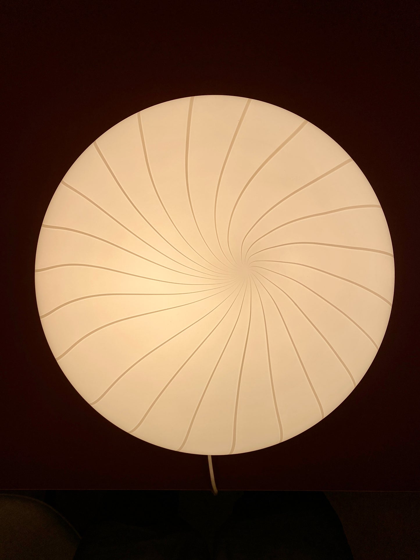 Kæmpe vintage Murano plafond hvid vertikalt filigrana 50 cm