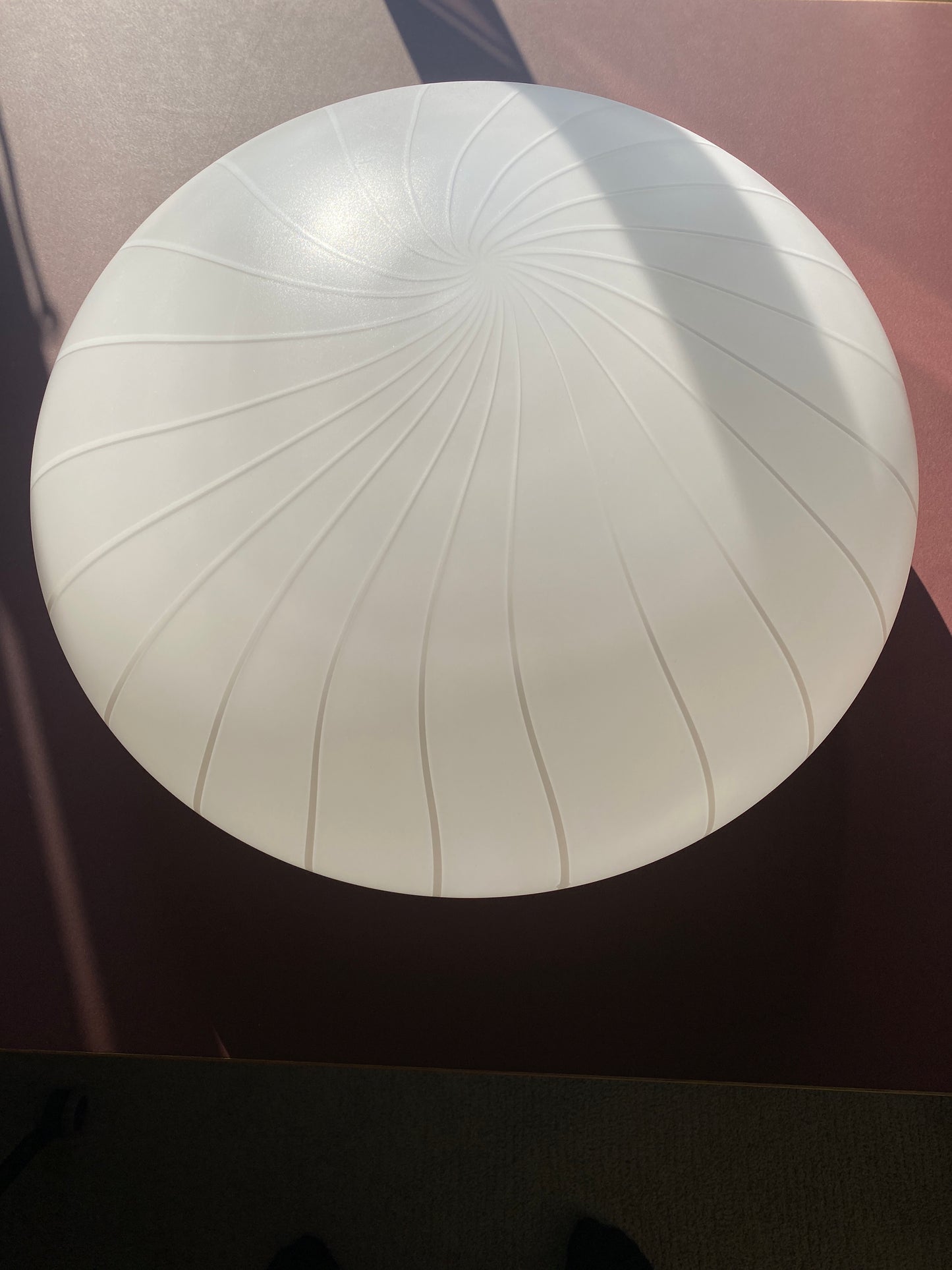 Kæmpe vintage Murano plafond hvid vertikalt filigrana 50 cm