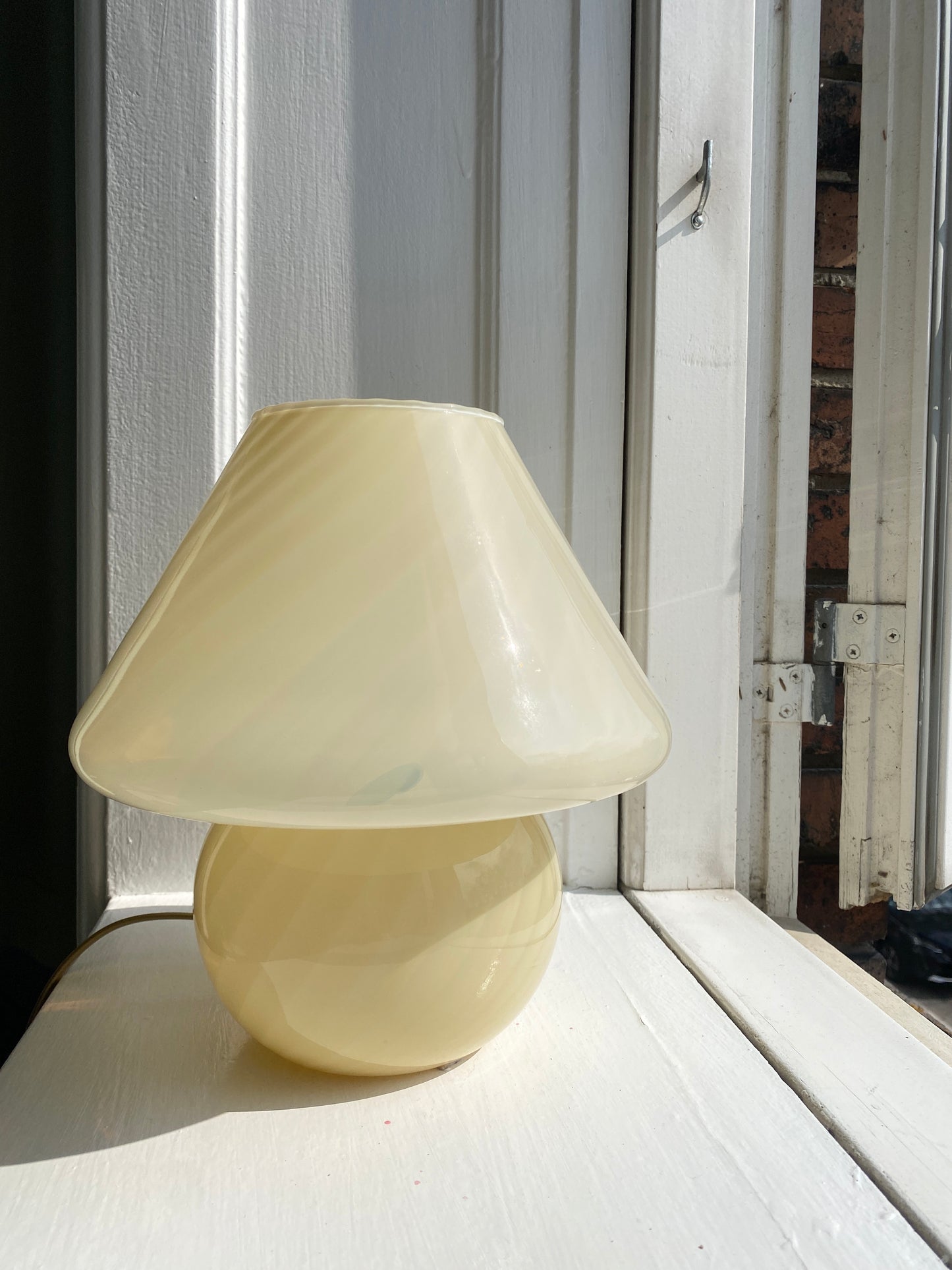 Vintage gul Murano mushroom 28 cm
