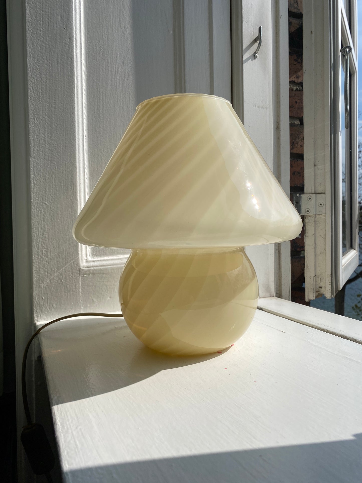 Vintage gul Murano mushroom 28 cm