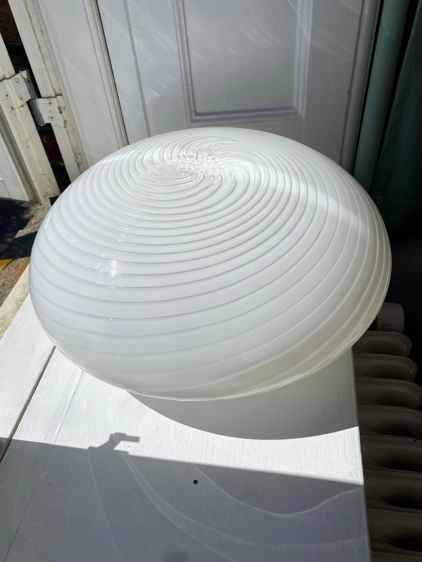 Murano plafond Effetre i hvid med swirl 40 cm