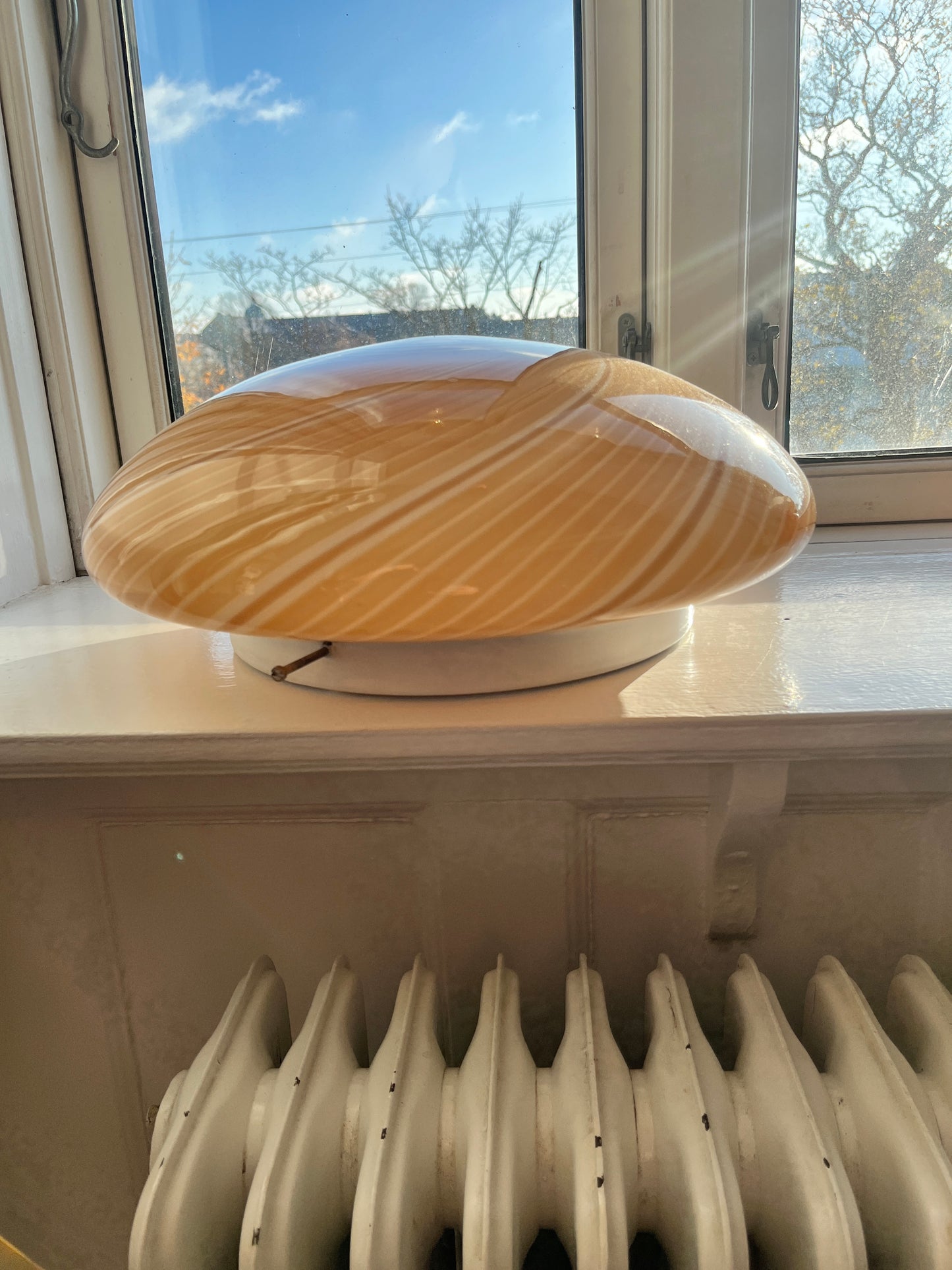 Vintage gylden Murano plafond lampe i swirl 40 cm
