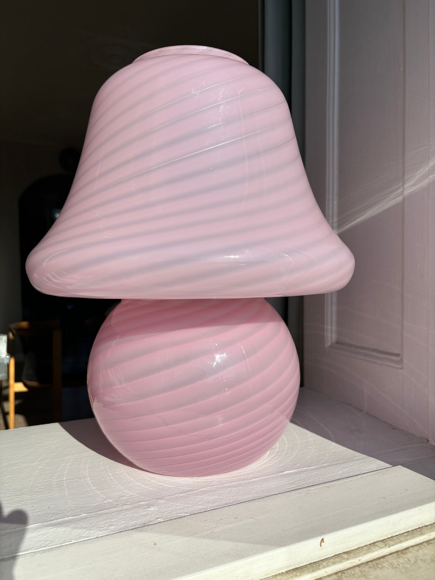 Vintage Murano mushroom i pink bubblegum