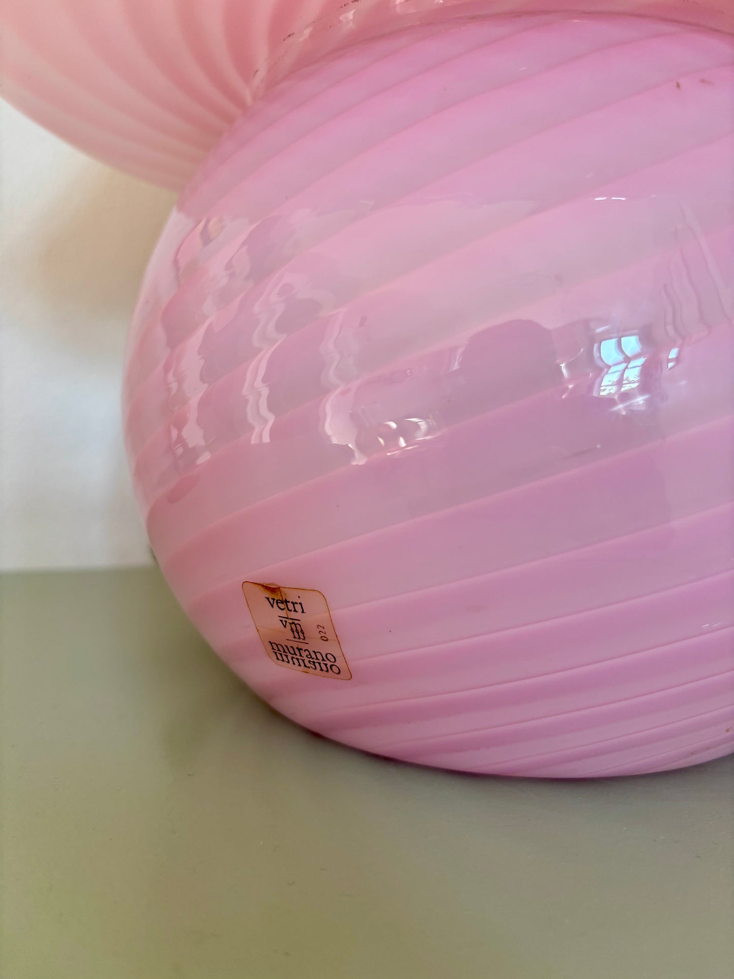 Vintage Murano mushroom i pink bubblegum
